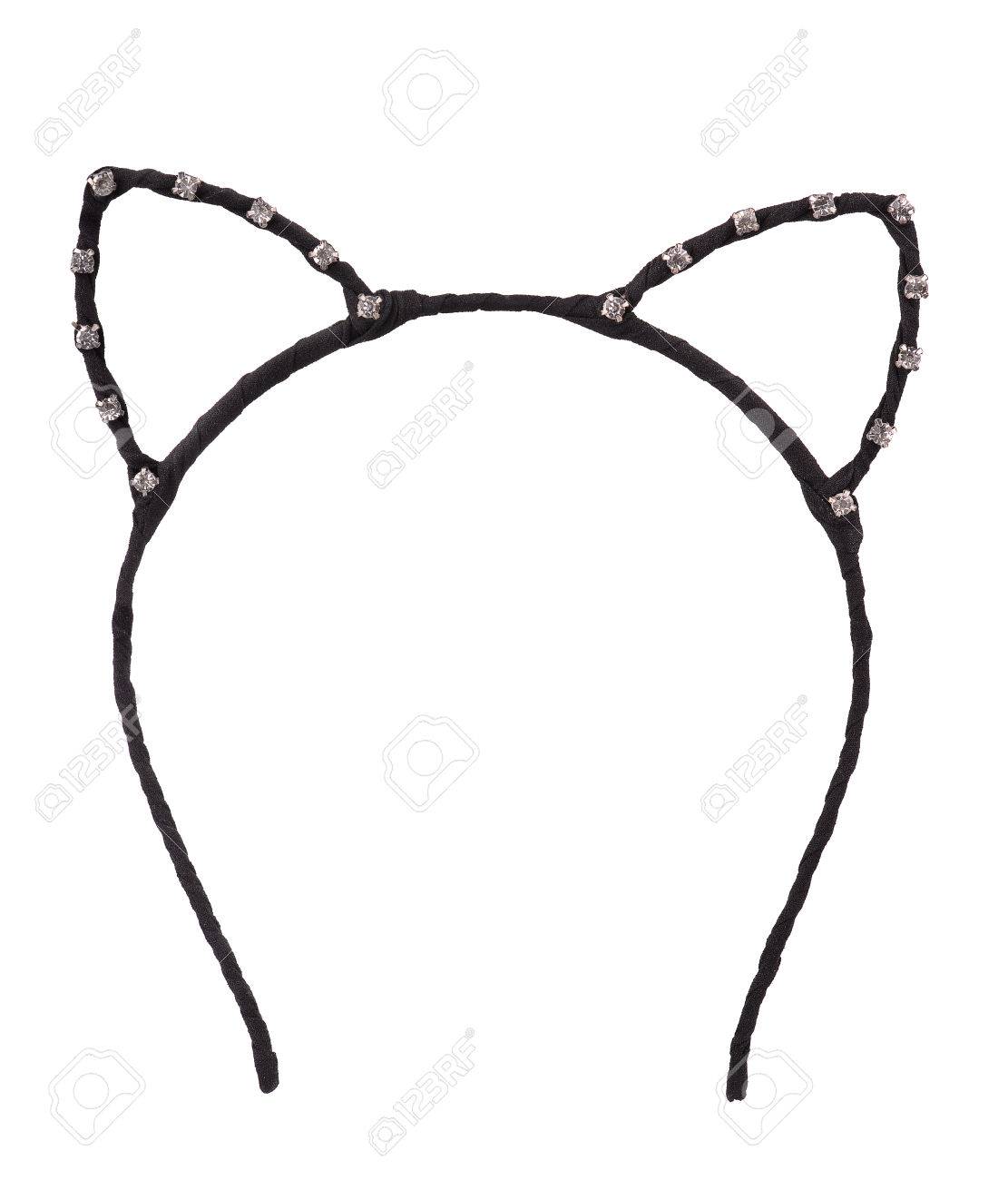 猫耳形の白で隔離髪フープ の写真素材・画像素材. Image 38640540.