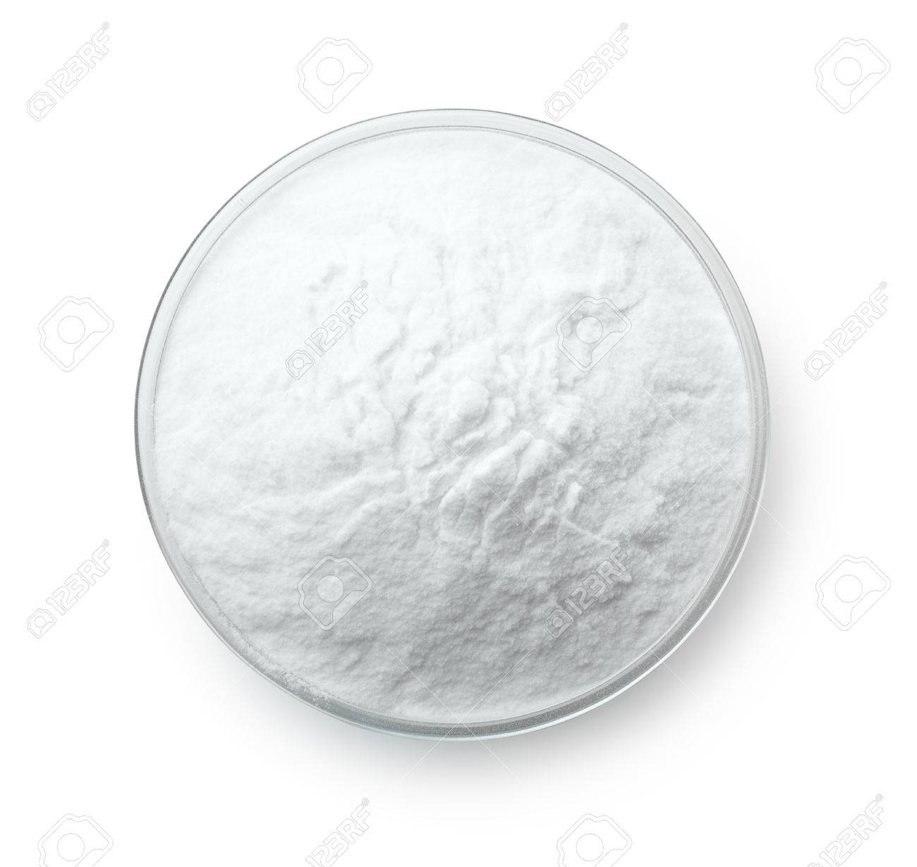 Top view of baking soda bowl isolated on white - 75156862 Top view of baking soda bowl isolated on white - 75156862