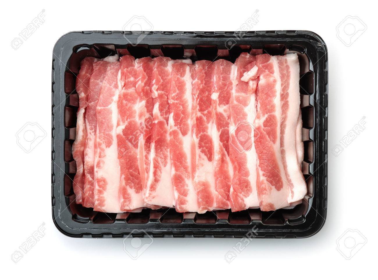 Download Top View Of Plastic Disposable Tray With Raw Sliced Bacon Isolated Stock Photo Picture And Royalty Free Image Image 75158175 Yellowimages Mockups