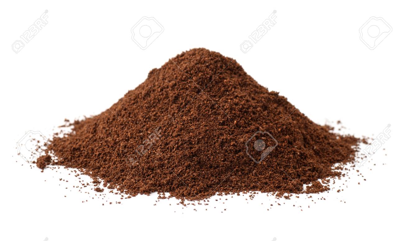 Pile of fresh ground coffee isolated on white - 92059309 Pile of fresh ground coffee isolated on white - 92059309