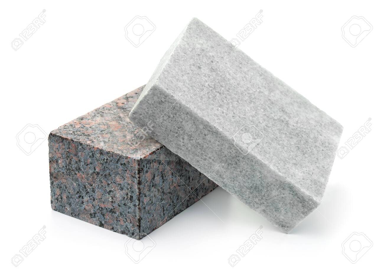 Unpolished Granite And Marble Stone Blocks Isolated On White Stock Photo Picture And Royalty Free Image Image 127100446