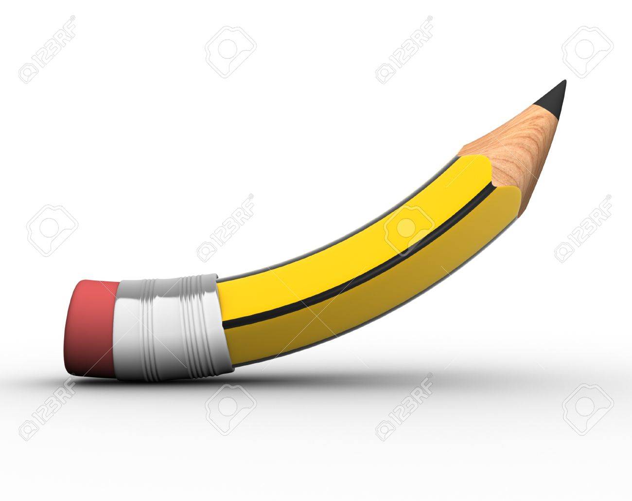 Bent Pencil On White Background- This Is A 3d Render Illustration Stock  Photo, Picture and Royalty Free Image. Image 14767040.