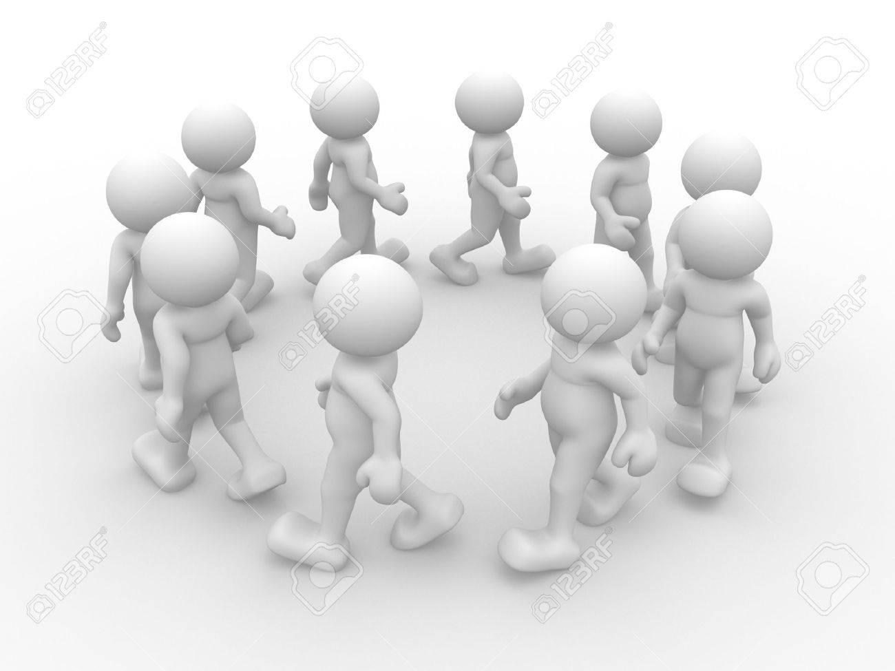 3D Les Gens Humain Caractère Tourner En Rond Illustration 3D Render Banque  D'images Et Photos Libres De Droits. Image 14767501.