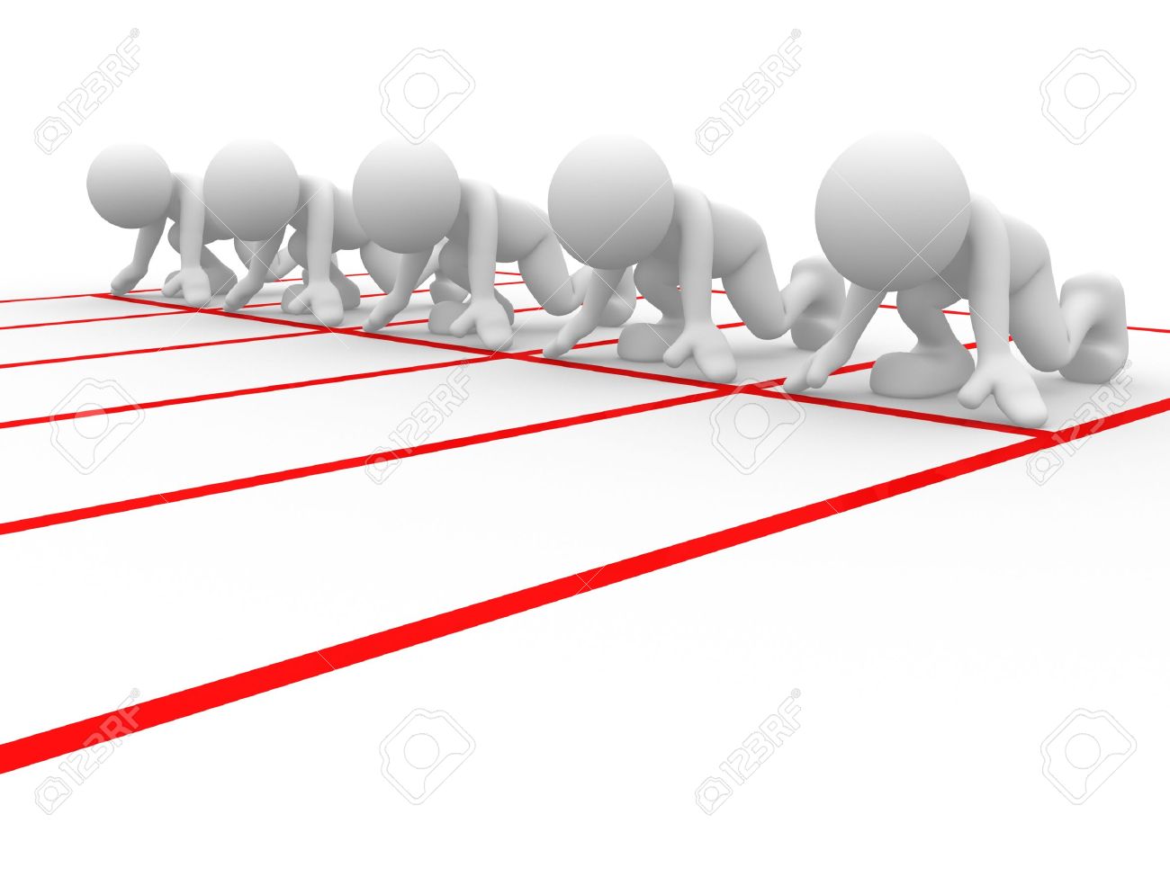 3d people human character person at starting line athlete