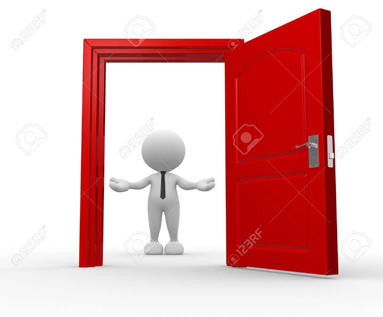 3d People - Man, Person And A Open Door. Businessman. Welcome Banco de  Imagens Royalty Free, Ilustrações, Imagens e Banco de Imagens. Image  17075758., image size:1300x1079