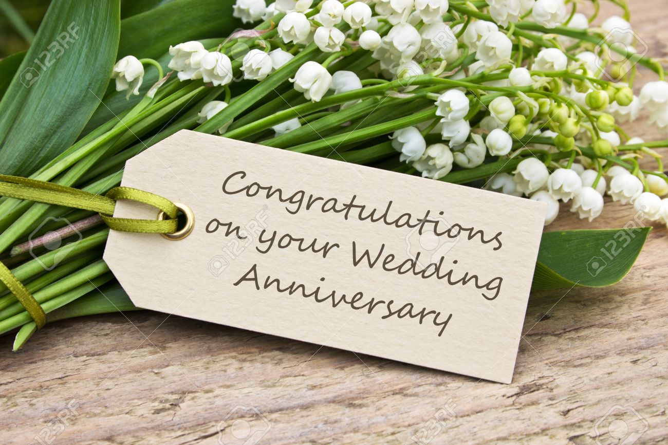 English Wedding Anniversary Card With Lily Of The Valley Stock Photo Picture And Royalty Free Image Image