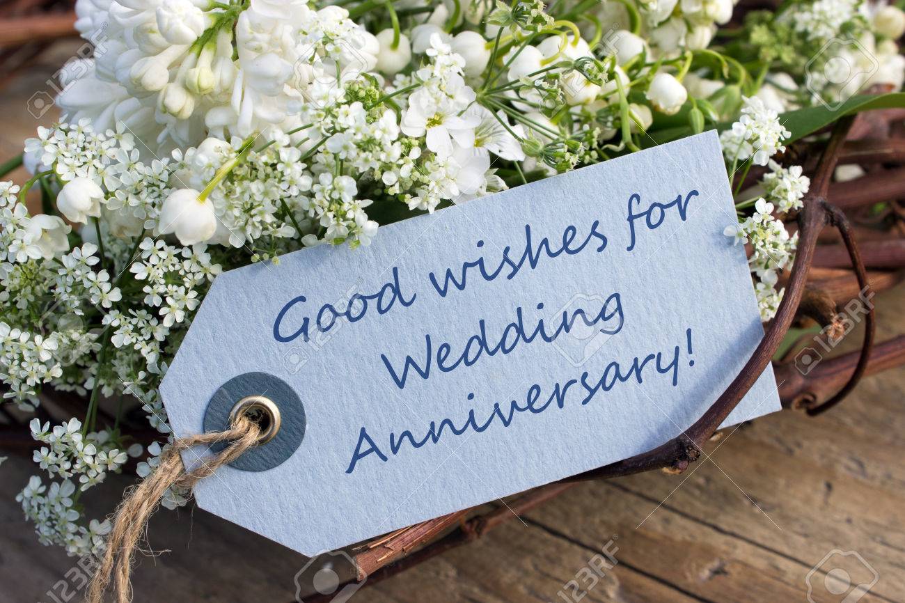 English Wedding Anniversary Card With Lily Of The Valley And Lilac Stock Photo Picture And Royalty Free Image Image