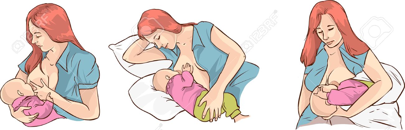 Illustration of a Woman baby Breastfeeding techniques - 52745685 Illustration of a Woman baby Breastfeeding techniques - 52745685
