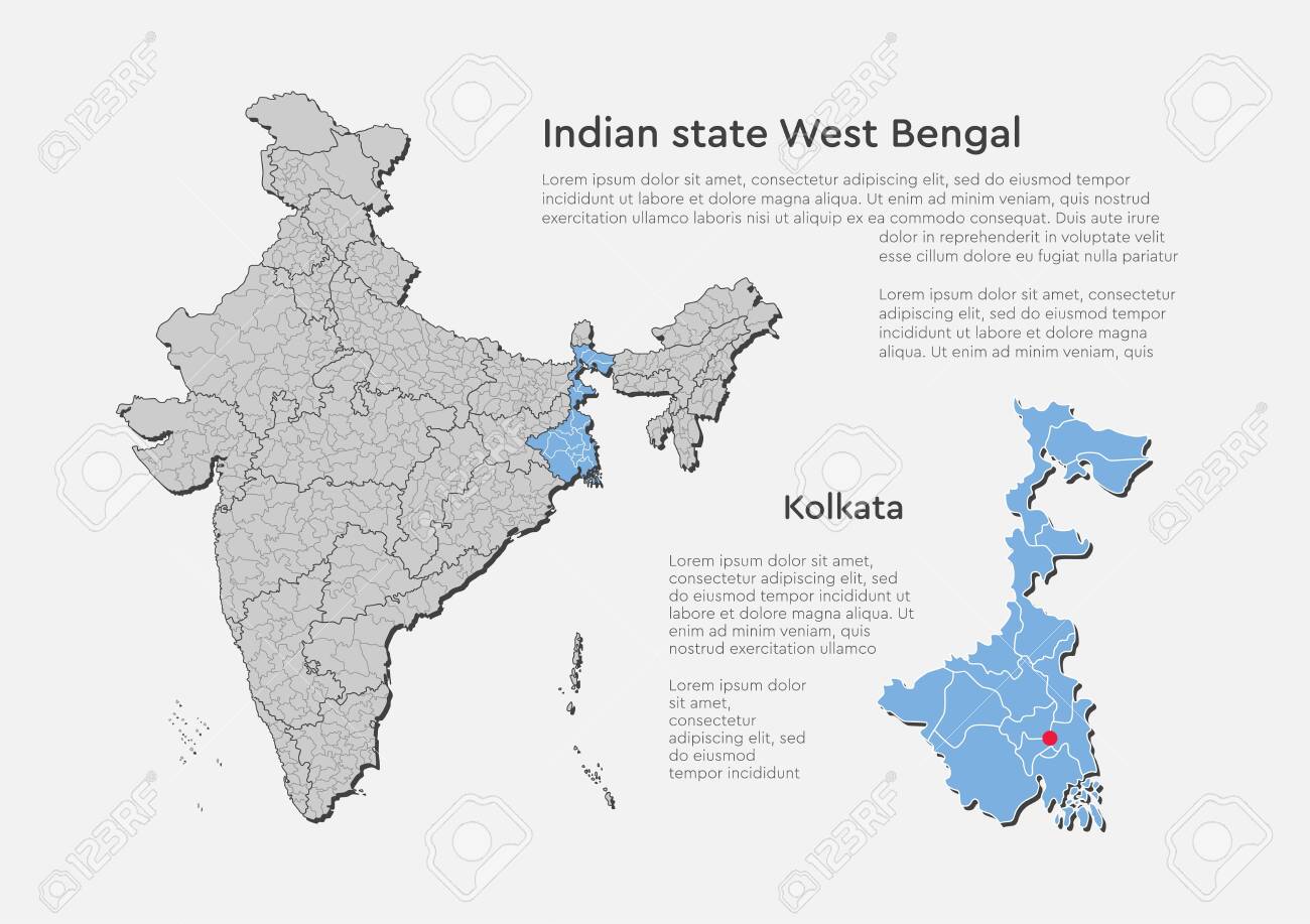 West Bengal Border Map Detailed Vector India Country Outline Border Map Isolated On Background. West  Bengal State, Region, Area, Province, Territory, Department For Your  Report, Infographic, Backdrop, Business Concept. Royalty Free Svg,  Cliparts, Vectors, And Stock
