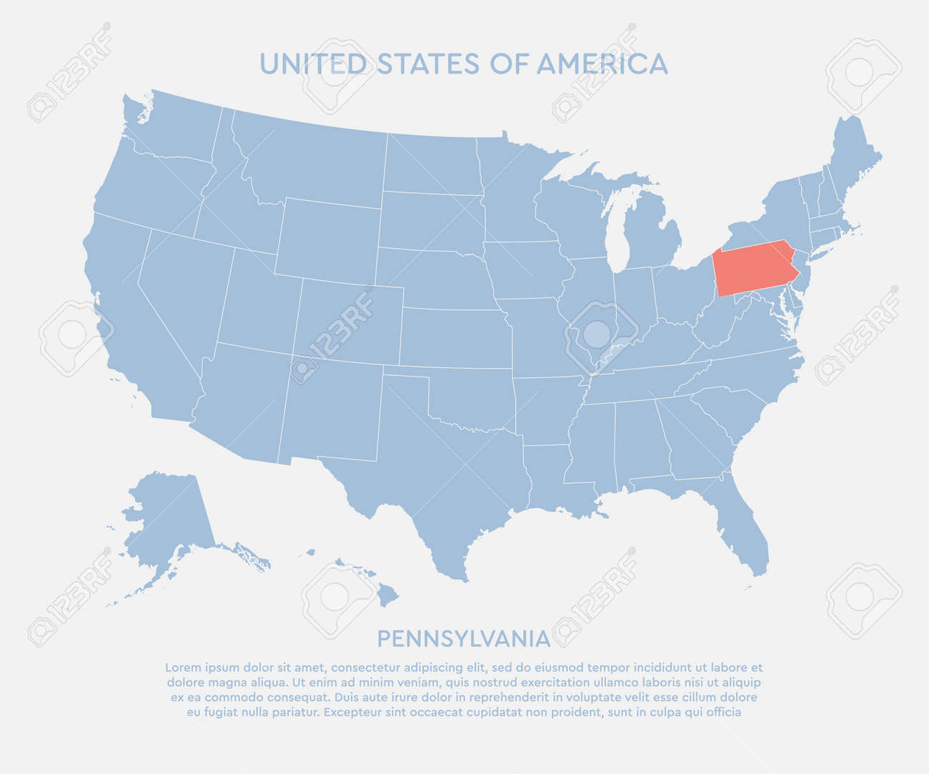 mappa infografica degli Stati Uniti