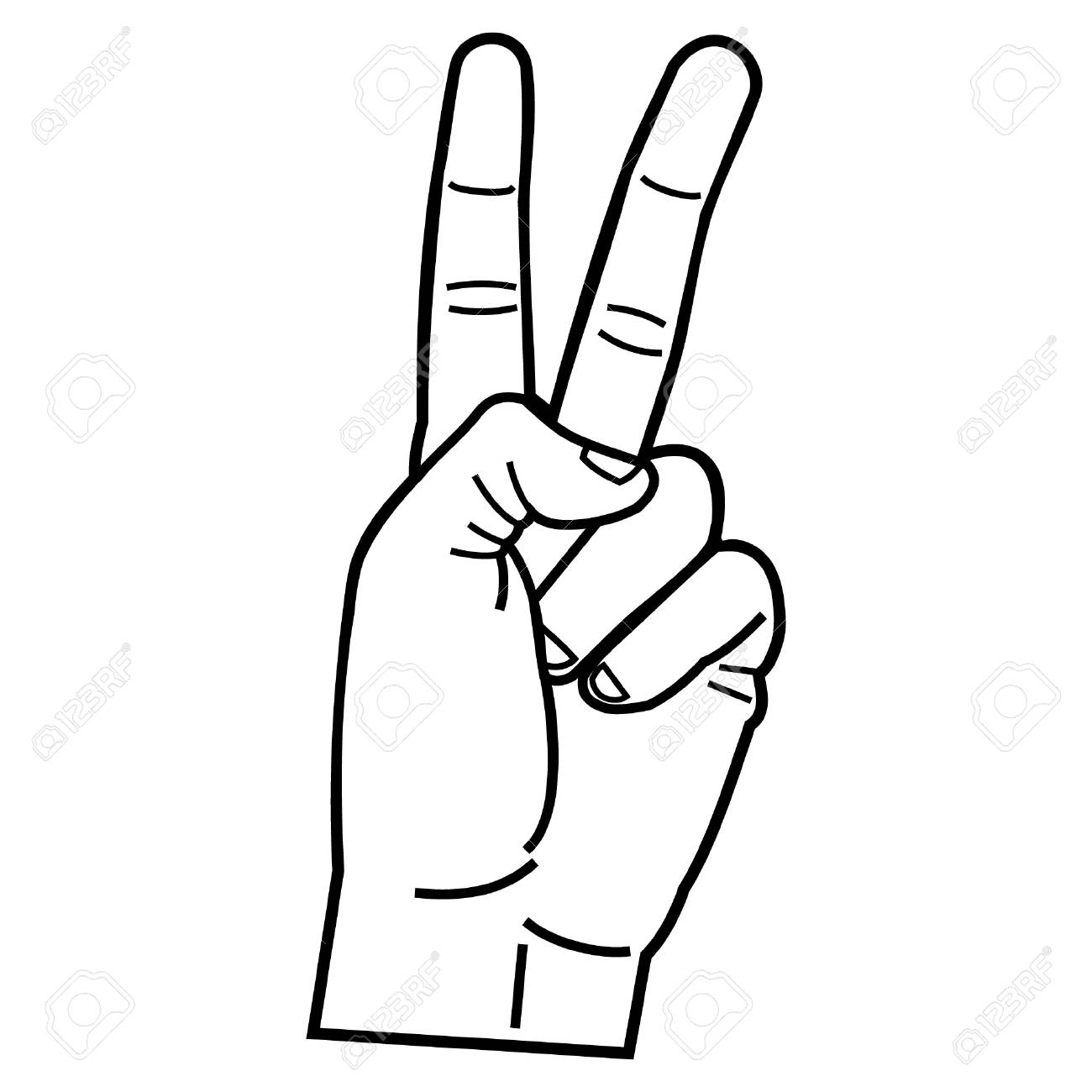 Hand Pointing Two Fingers Linear Style Royalty Free SVG, Cliparts, Vectors,  and Stock Illustration. Image 85878979.