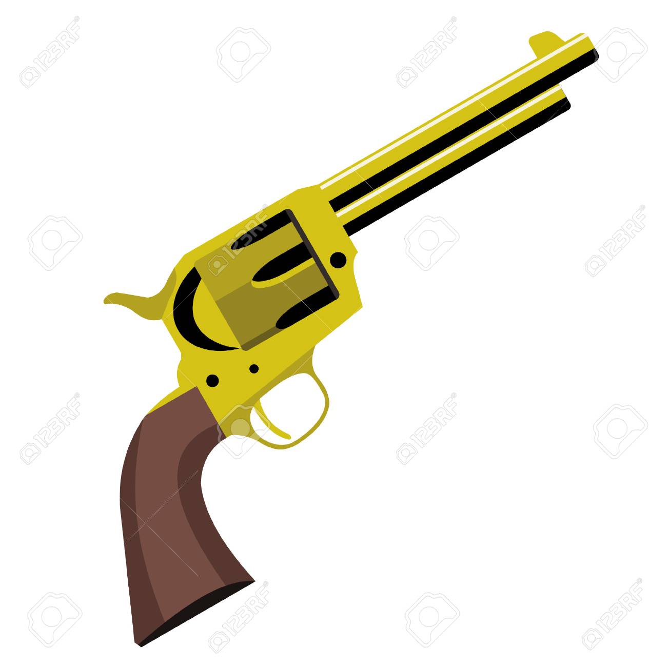 an old golden revolver