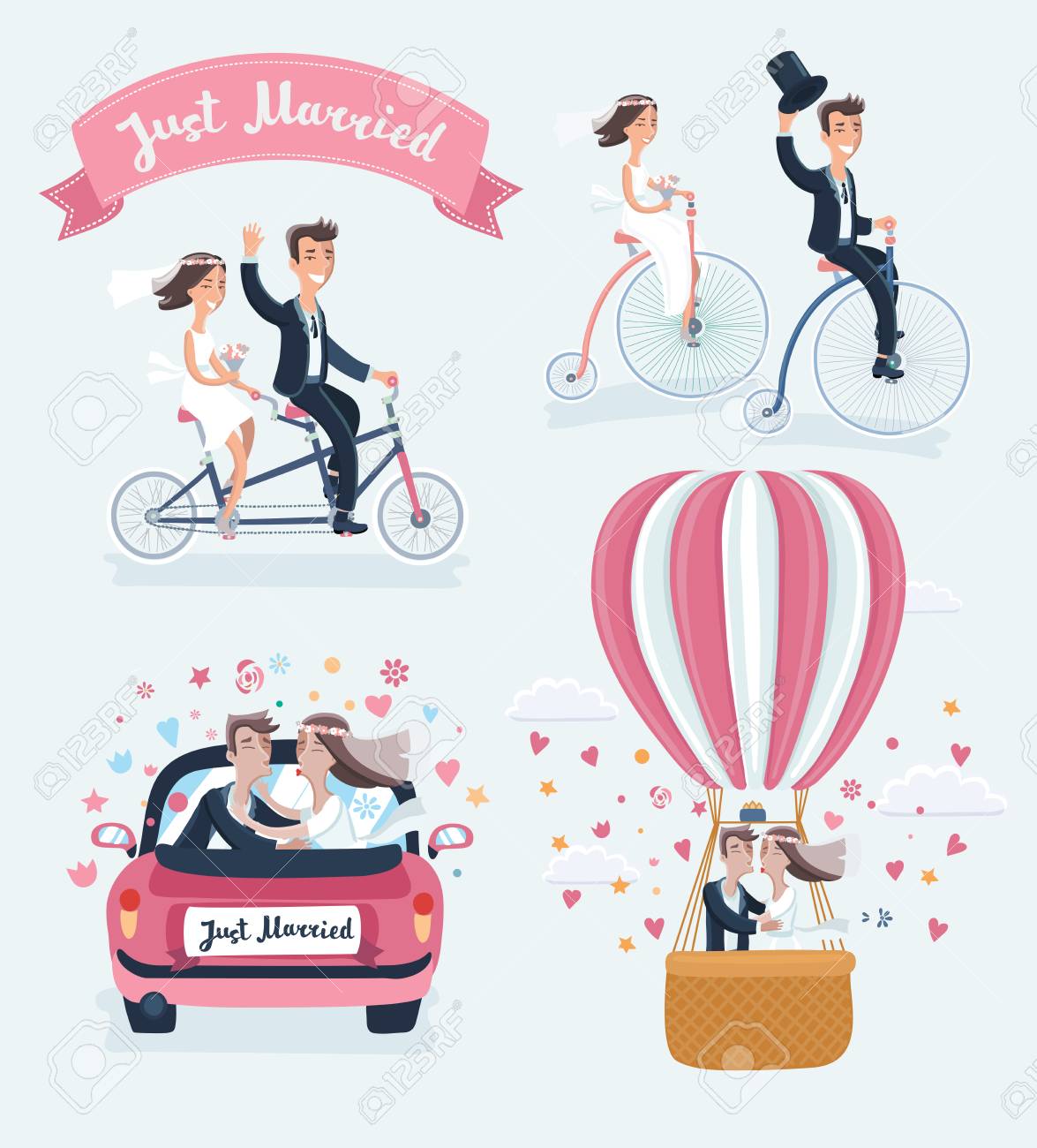 ベクター幸せな新婚夫婦シーンの面白い漫画イラスト 結婚式のカップルに乗ってレトロな自転車 タンデム自転車 ホット Marriege 車でのキスは空気バルーンです 白い背景に分離 のイラスト素材 ベクタ Image ベクター幸せな新婚夫婦シーンの面白い漫画イラスト 結婚式のカップルに乗ってレトロな自転車 タンデム自転車 ホット Marriege 車でのキスは空気バルーンです 白い背景に分離 のイラスト素材 ベクタ Image