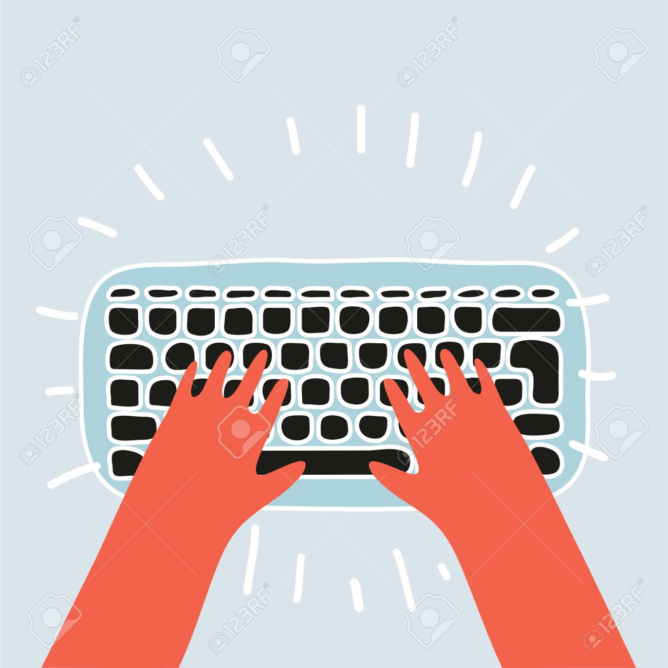Hands On Keyboard Of Computer Royalty Free Cliparts Vectors And Stock Illustration Image 96196411