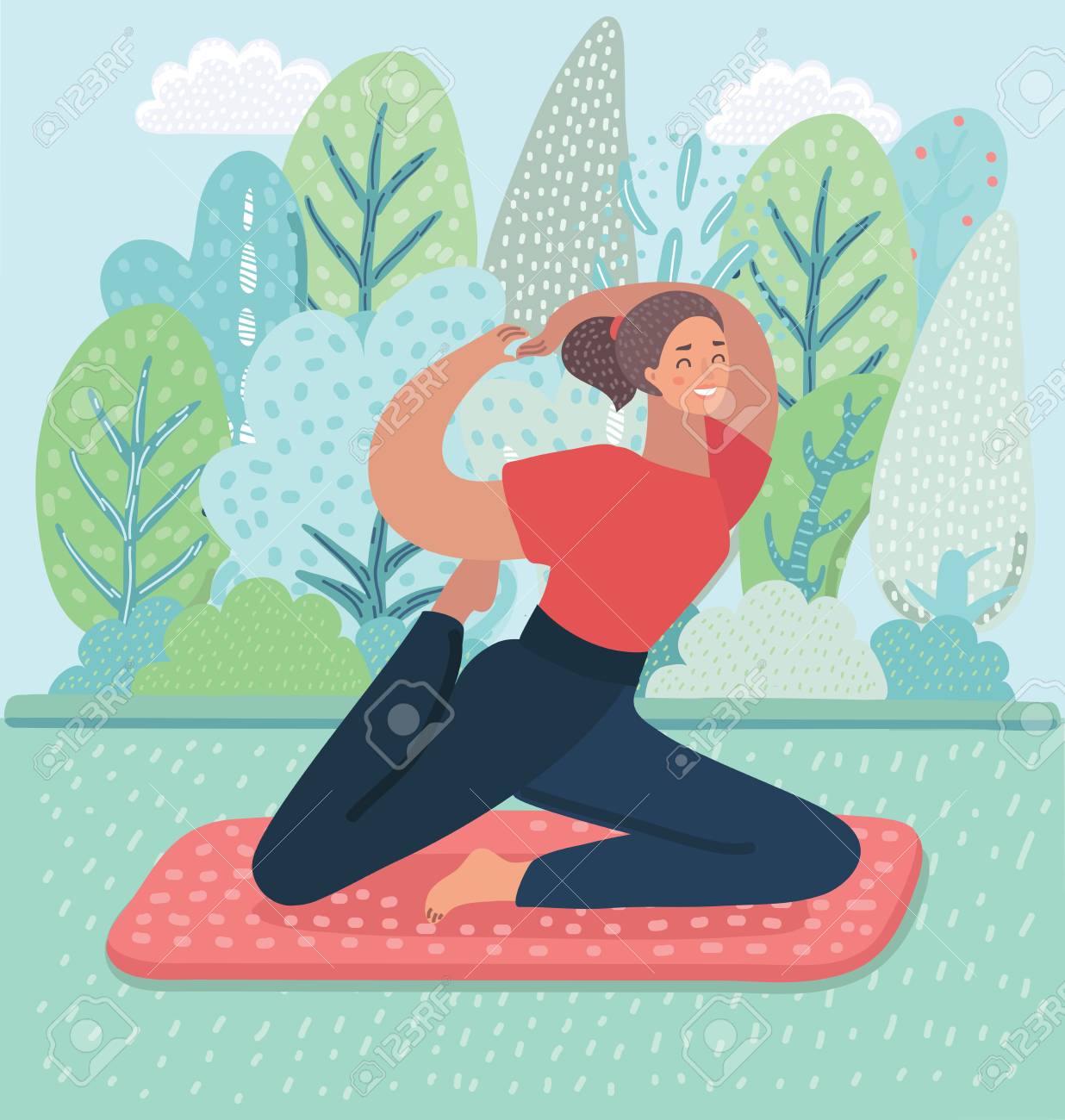 cartoon illustration of pretty