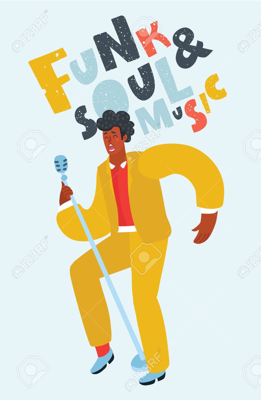 Vector Cartoon Illustration Of Skull Funk Soul Disco Dancer Music