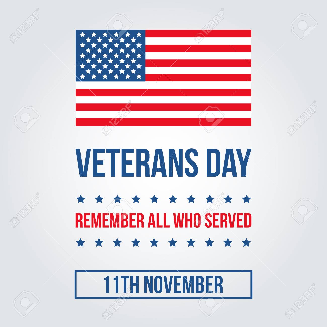 veterans day card with american flag template background royalty
