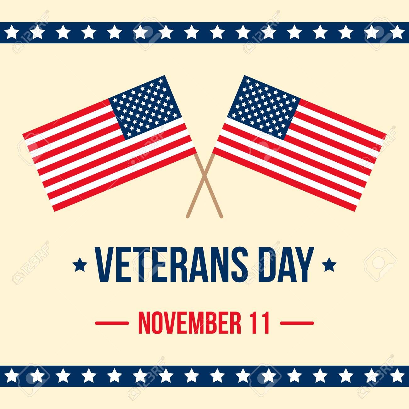 veterans day card with american flag template background royalty