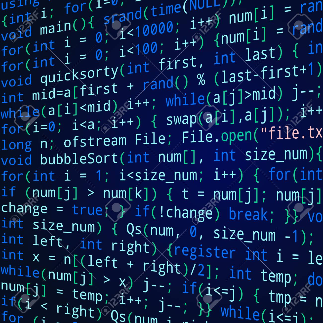 プログラム コードと青い正方形の背景 のイラスト素材 ベクタ Image プログラム コードと青い正方形の背景 のイラスト素材 ベクタ Image