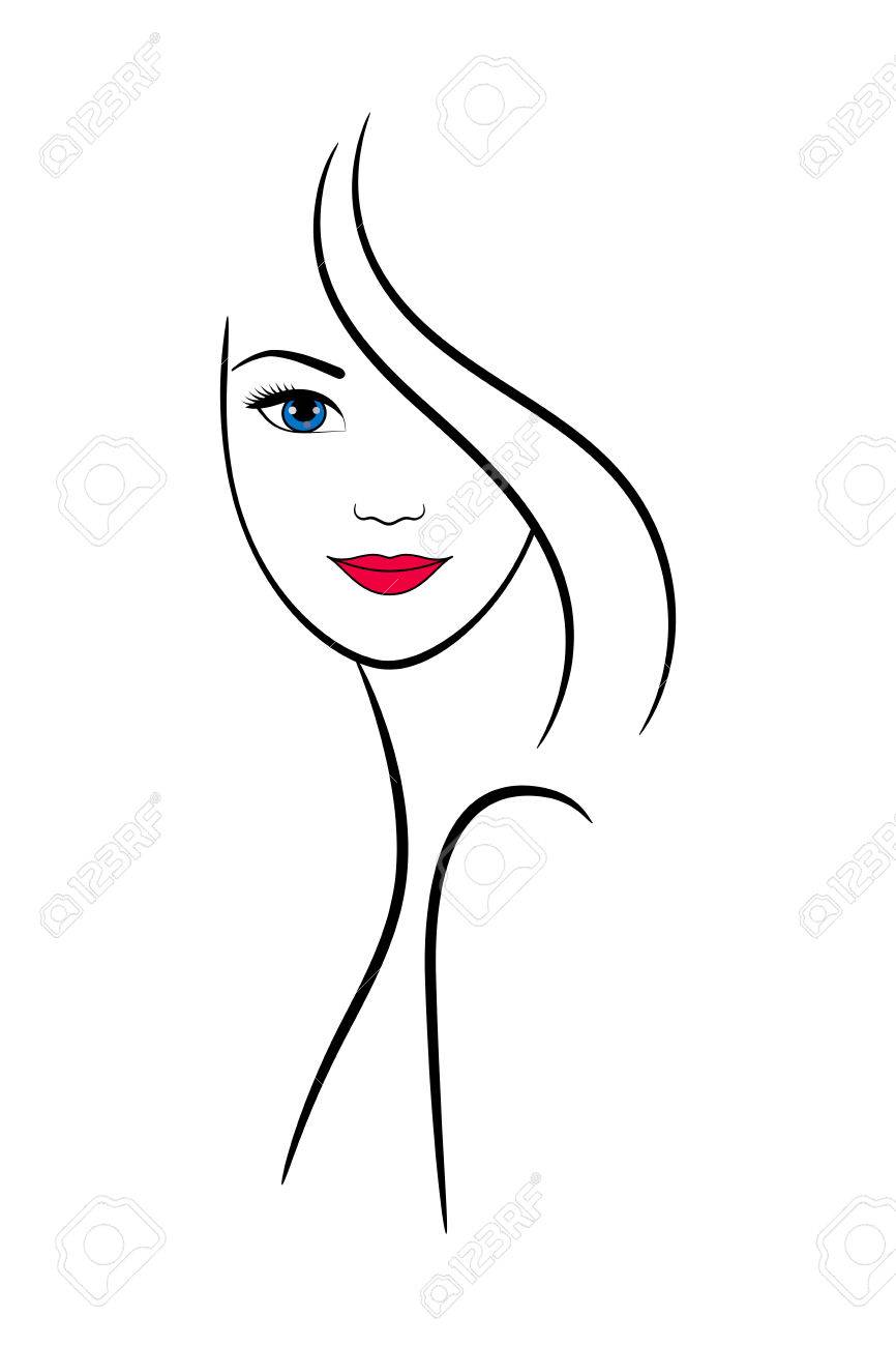 Contour Female Face For Spa And Beauty Salon Decoration Royalty Contour Female Face For Spa And Beauty Salon Decoration Royalty