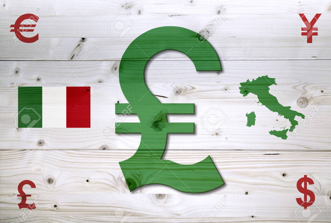 イタリアのリラおよび白い木製の世界地図上の他の通貨単位の写真素材・画像素材 Image 63124711