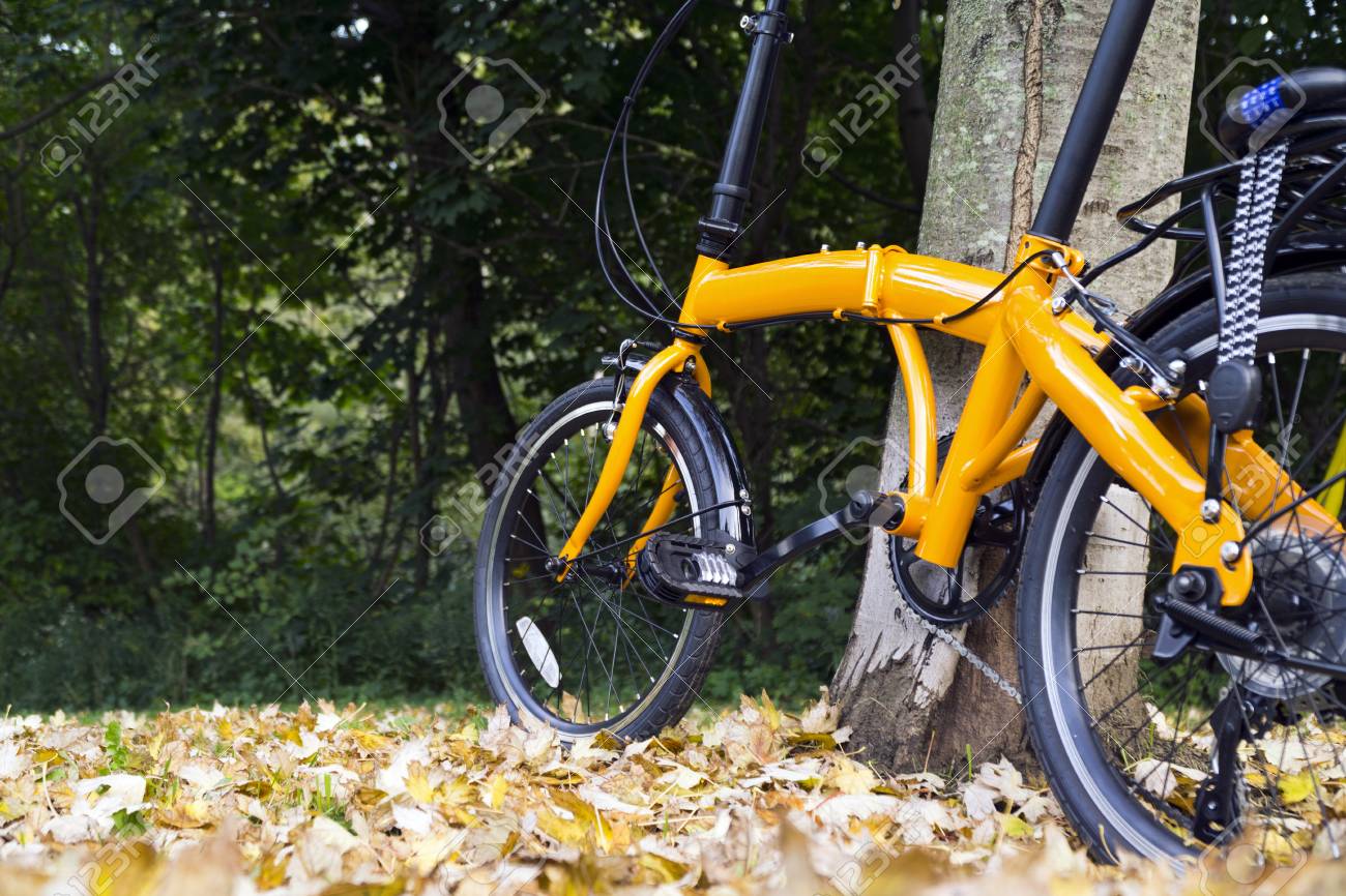 orange folding bike