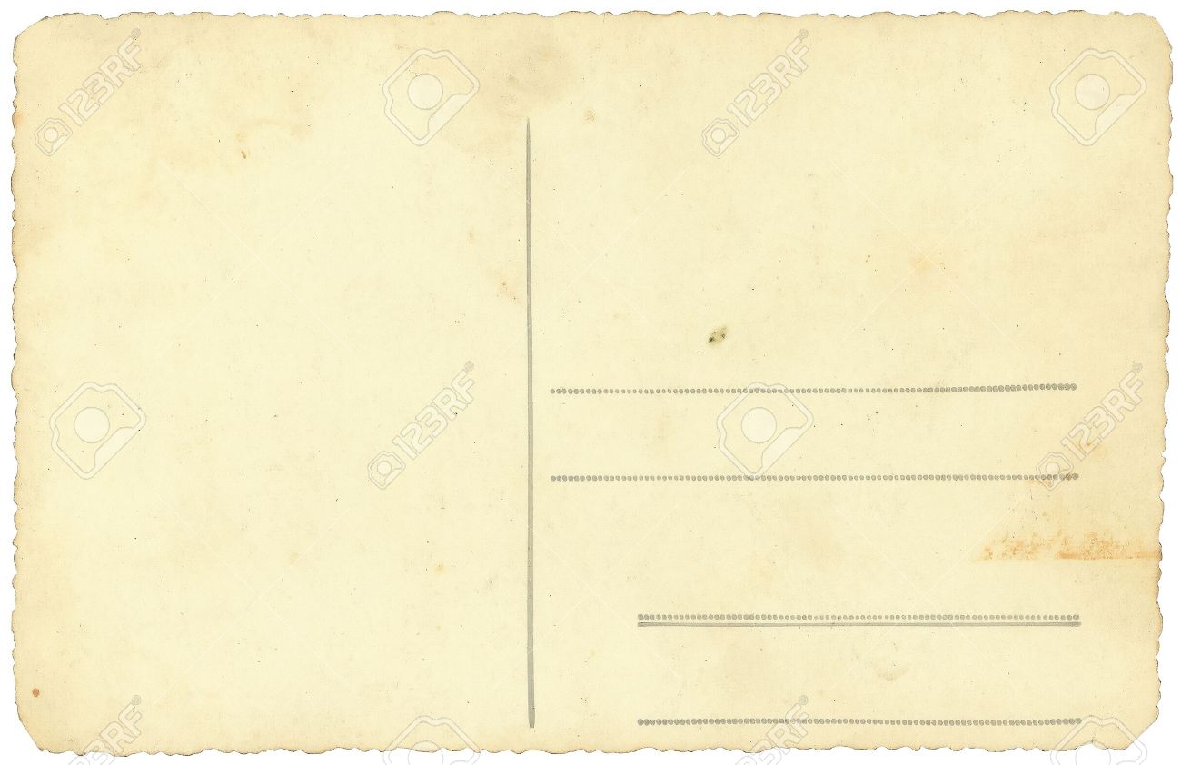stock photo vintage postcard background isolated on white