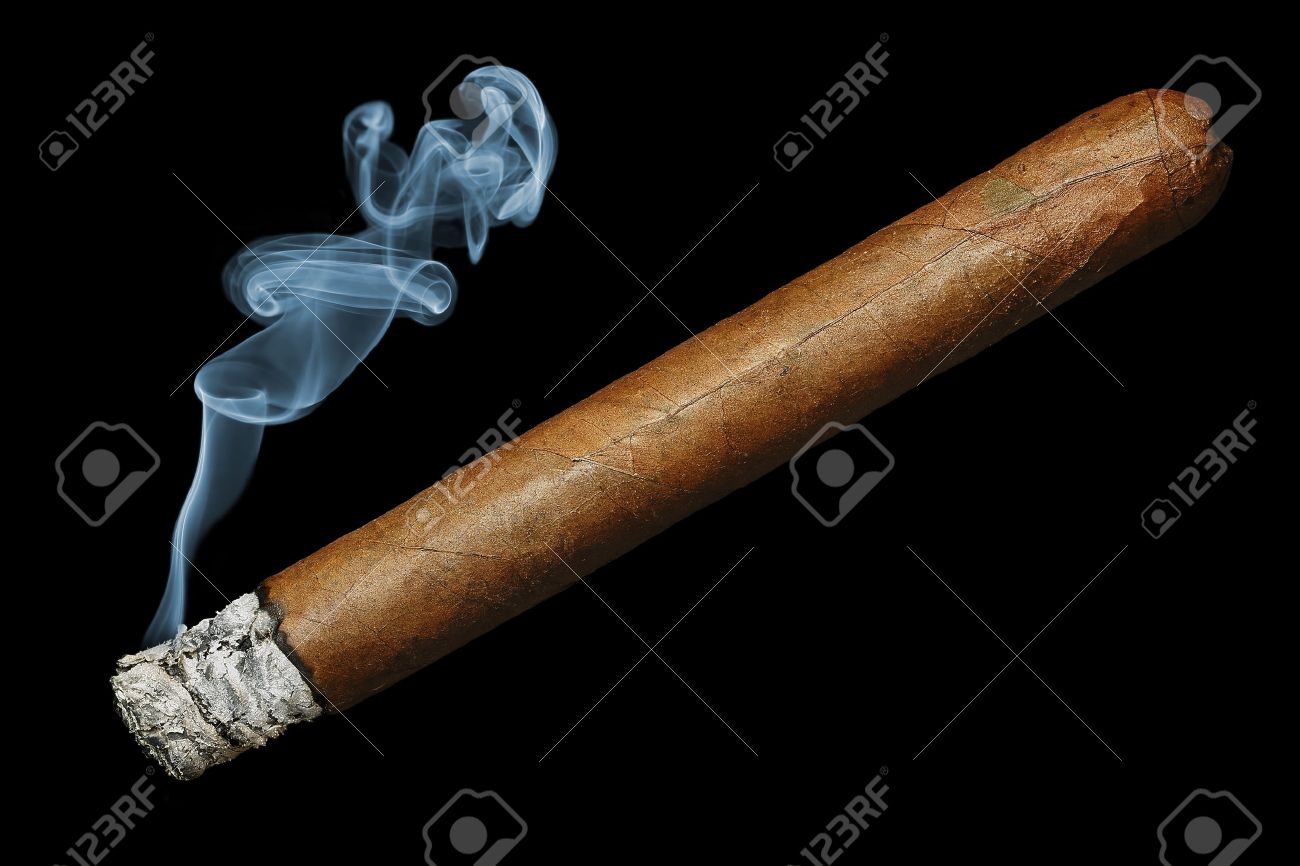 cigar with smoke isolated on black background - 27920523 cigar with smoke isolated on black background - 27920523