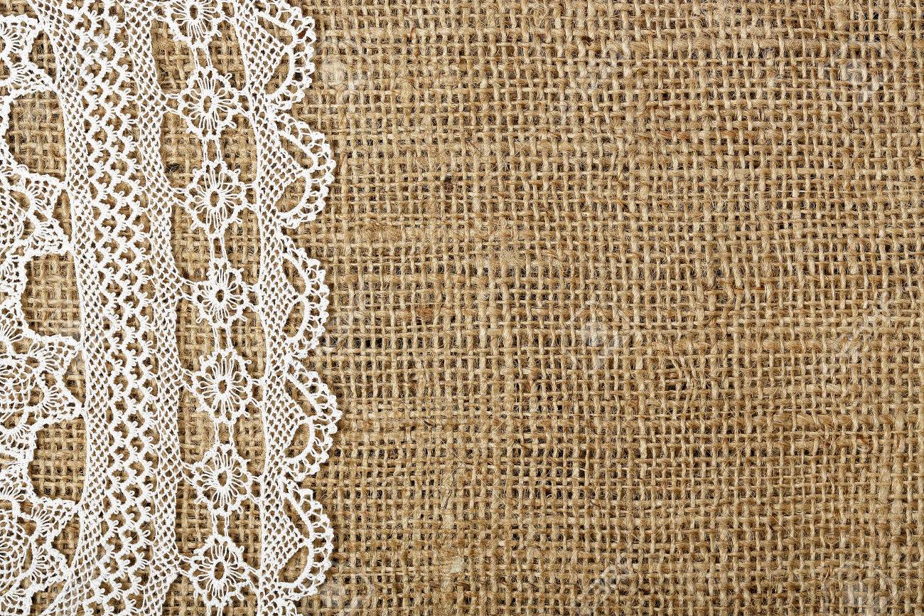 handmade doily on burlap