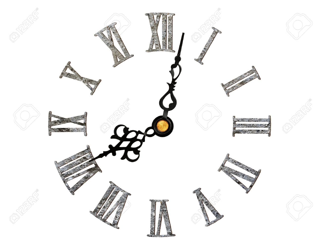 stone-textured roman clock face isolated on white - 42450882 stone-textured roman clock face isolated on white - 42450882