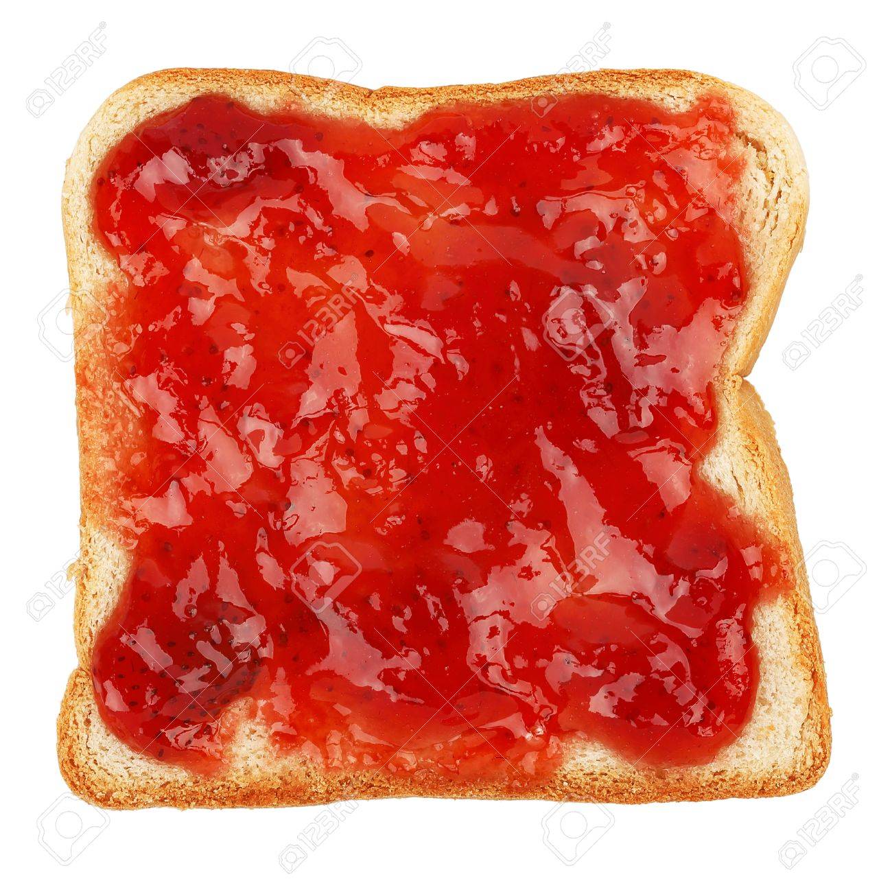strawberry marmalade on bread slice isolated on white - 45882026 strawberry marmalade on bread slice isolated on white - 45882026