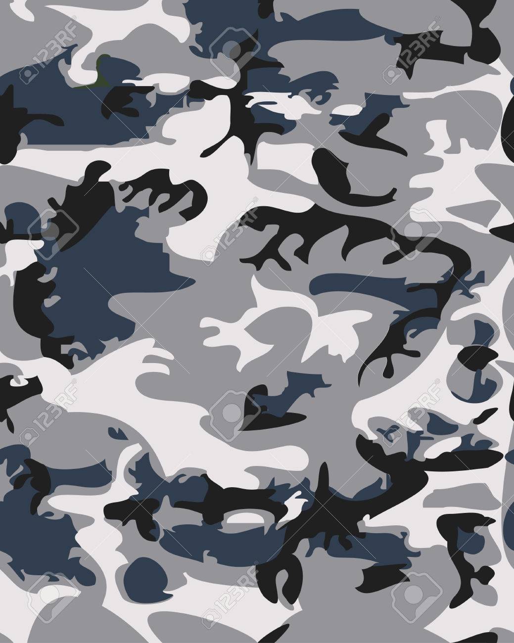 Camouflage Pattern Background Seamless Vector Illustration Classic Clothing Style Masking Camo Repeat Print Gray Black White Colors Forest Winter Texture Royalty Free Svg Cliparts Vectors And Stock Illustration Image