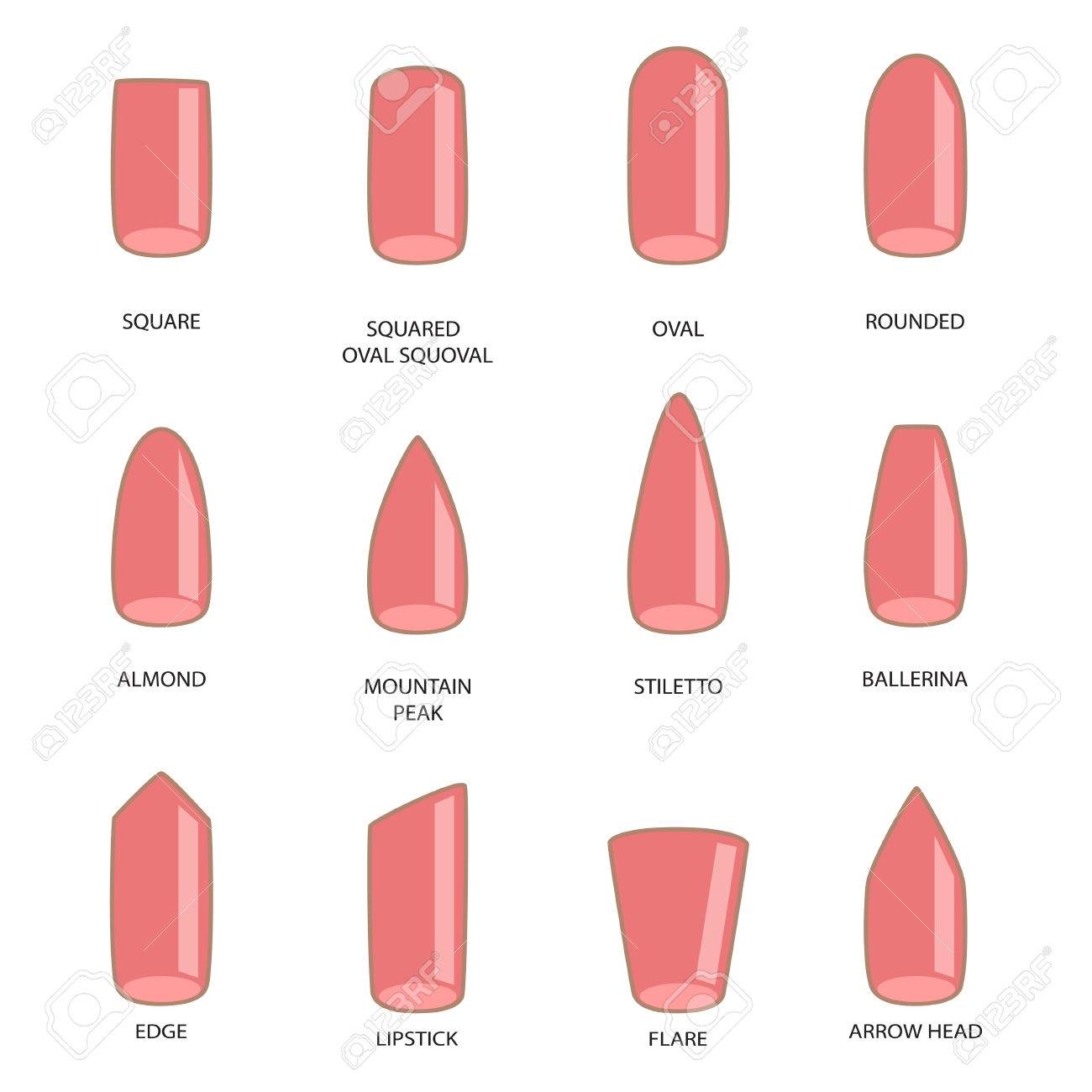 White Nails Oval Shape