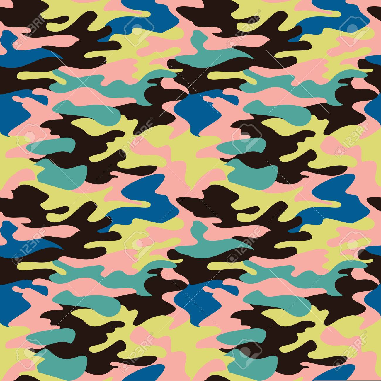 迷彩パターン背景シームレスな衣服を印刷 再現性のある迷彩柄グラマー明るいベクトル ピンク ライム グリーン ブルー イエロー のイラスト素材 ベクタ Image 迷彩パターン背景シームレスな衣服を印刷 再現性のある迷彩柄グラマー明るいベクトル ピンク ライム グリーン ブルー イエロー のイラスト素材 ベクタ Image