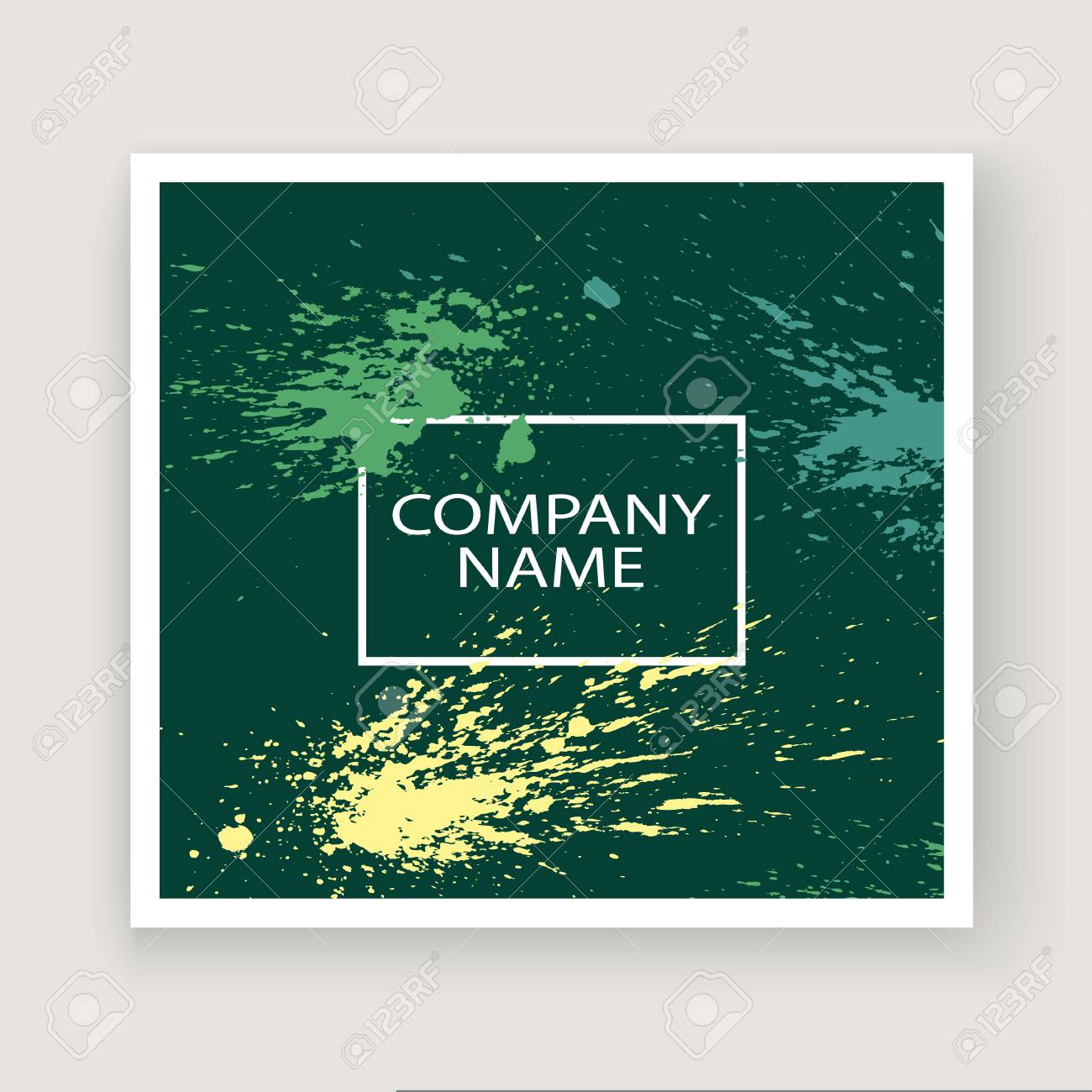 緑の爆発塗料スプラッタアーティスティックカバーフレームデザイン 装飾的なほこりスプラッシュスプレーテクスチャグリーン の背景 トレンディなクリエイティブテンプレートベクトルカバーレポートカタログパンフレットチラシポスターバナーのイラスト素材 ベクタ
