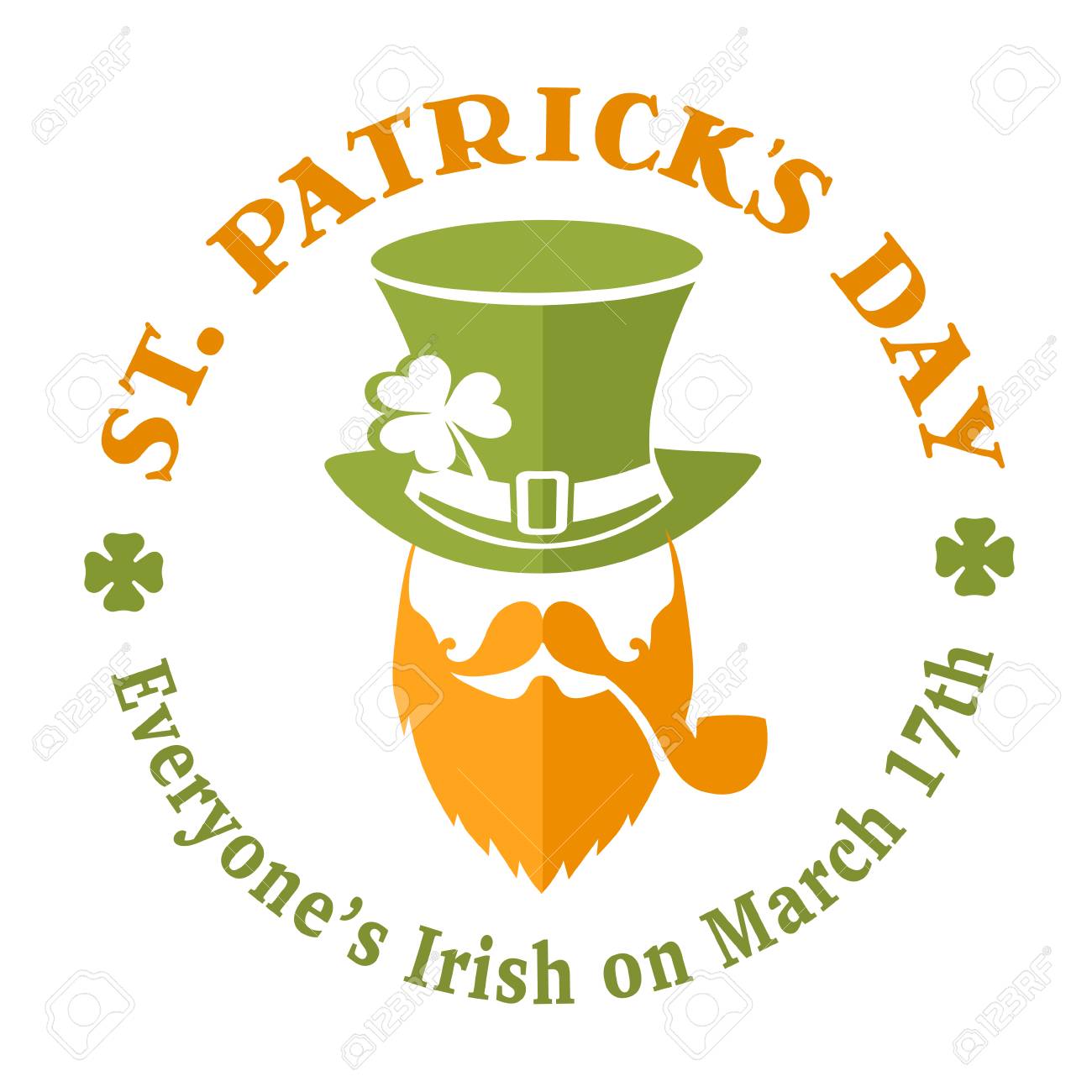 irish leprechaun flat logo for greeting card template of st leprechaun template