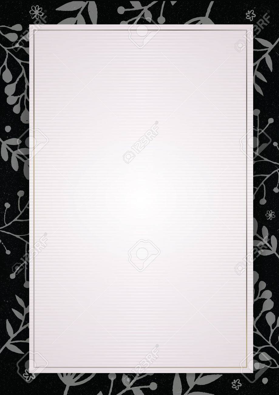 A4 Document Size White Paper Background With Grey Drawing Floras And Black  Border Royalty Free SVG, Cliparts, Vectors, And Stock Illustration. Image  52255583.