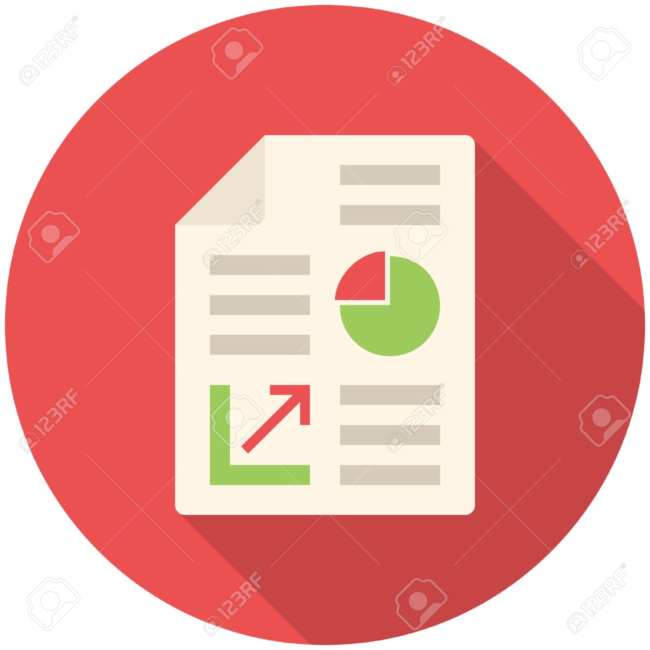 business report modern flat icon with long shadow royalty free