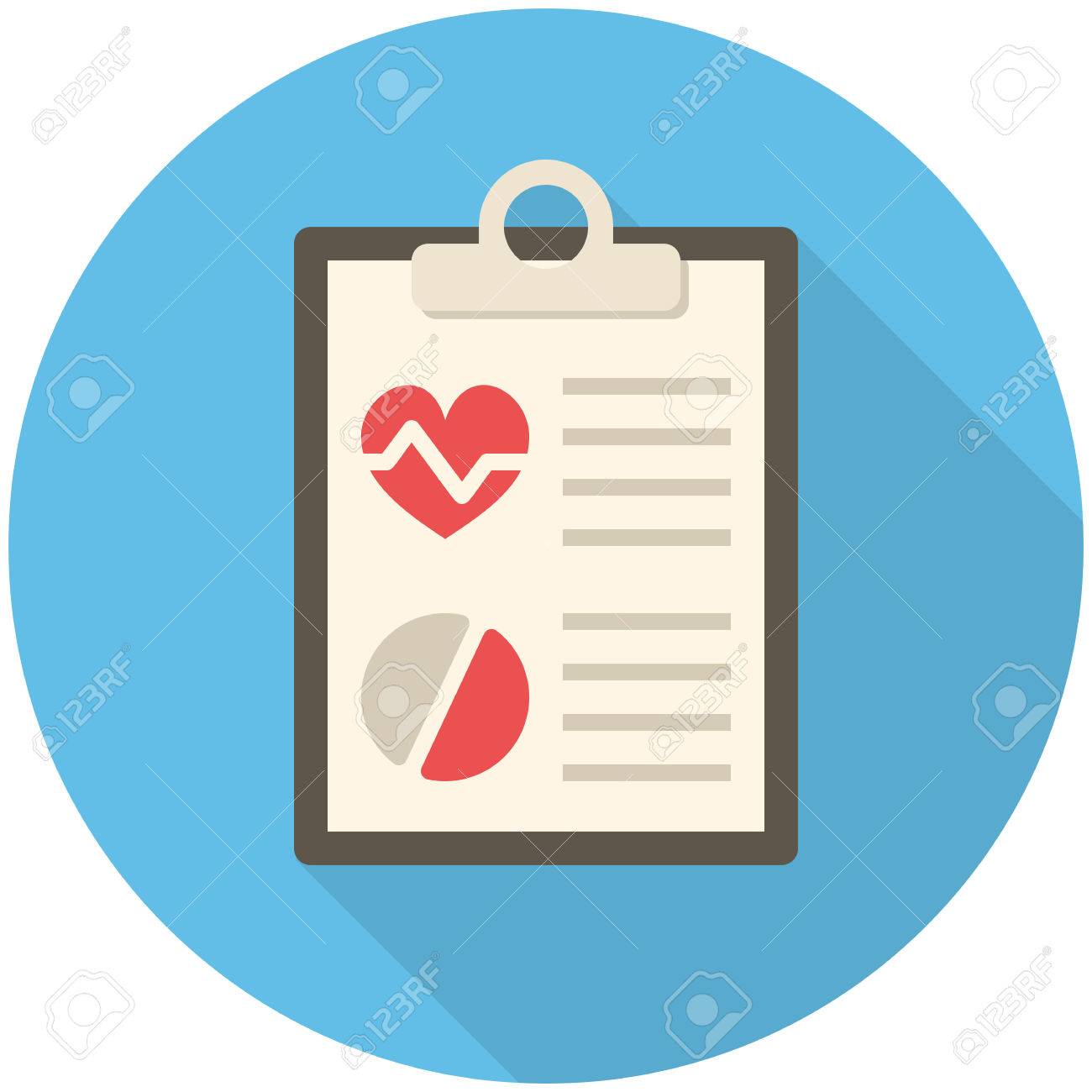 medical report modern flat icon with long shadow royalty free