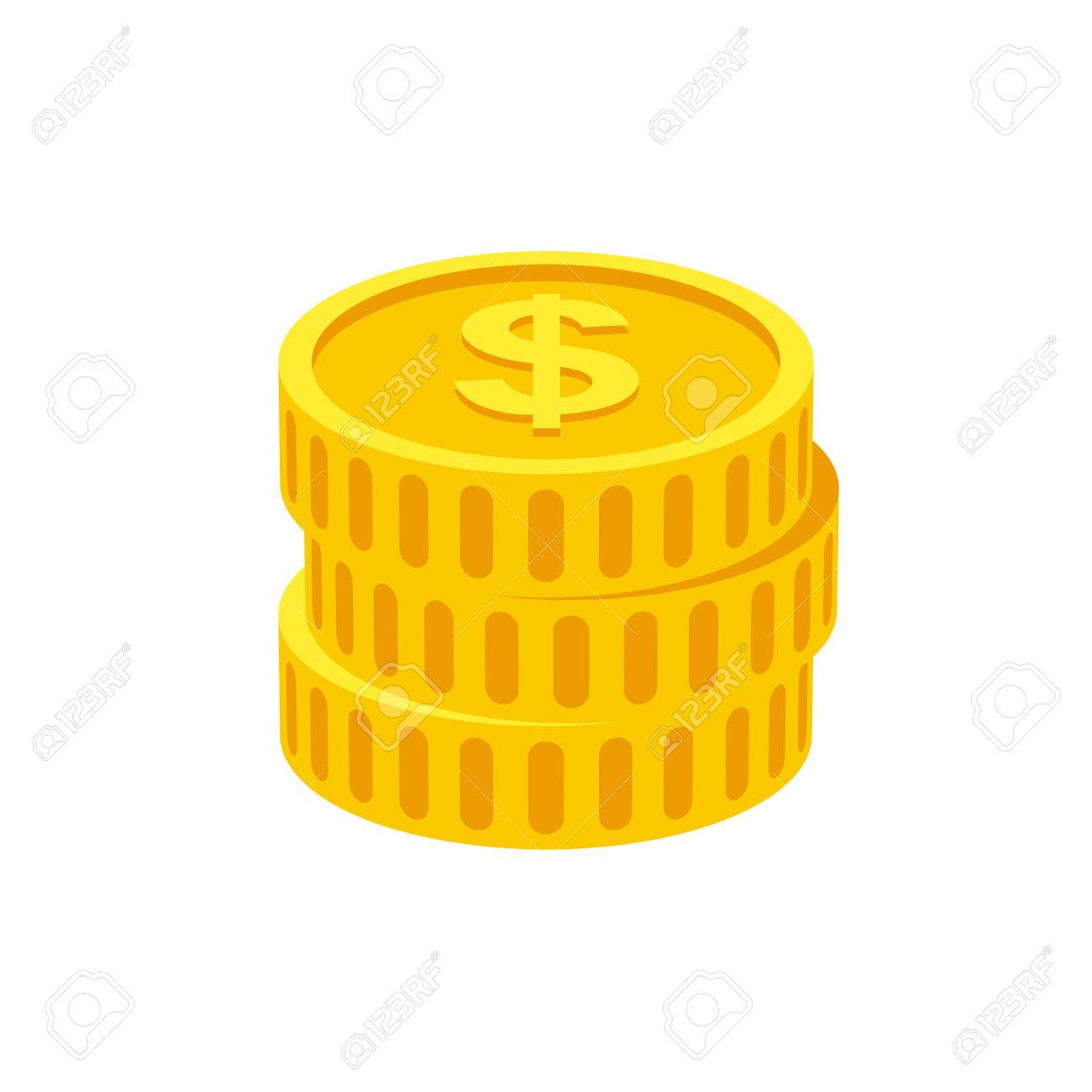 コイン アイコン (フラットなデザイン)のイラスト素材・ベクター Image 35165274