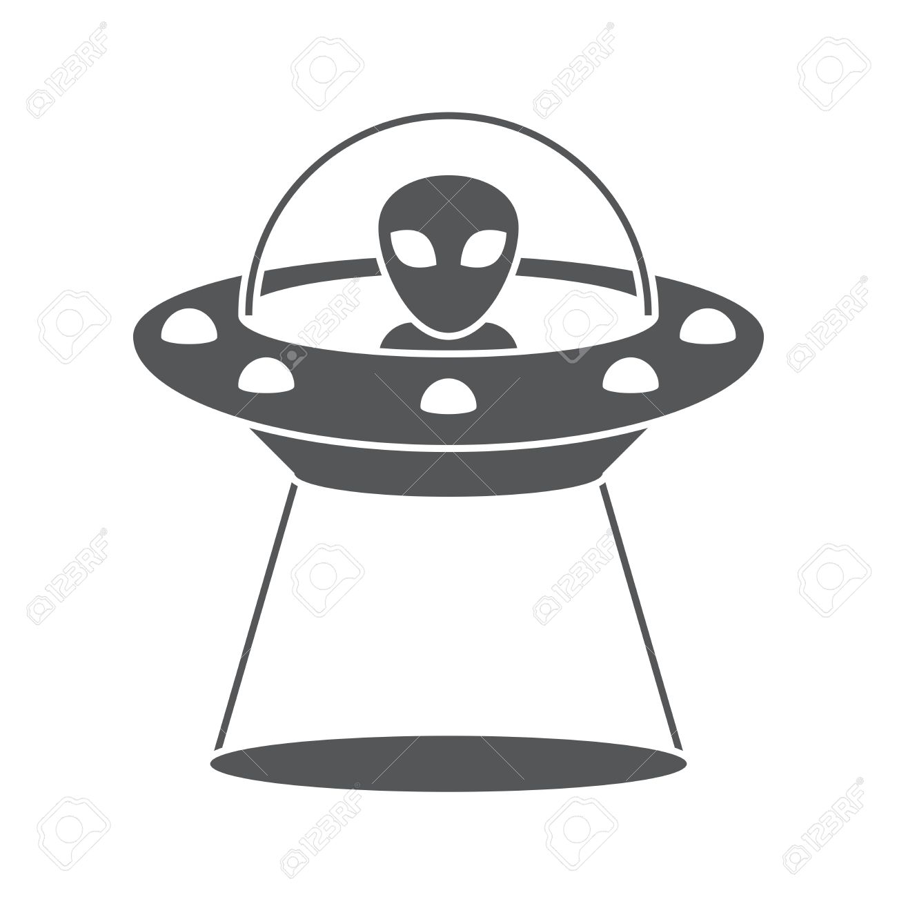 Ufo のシルエット ベクトル図では 白い背景で隔離 のイラスト素材 ベクタ Image