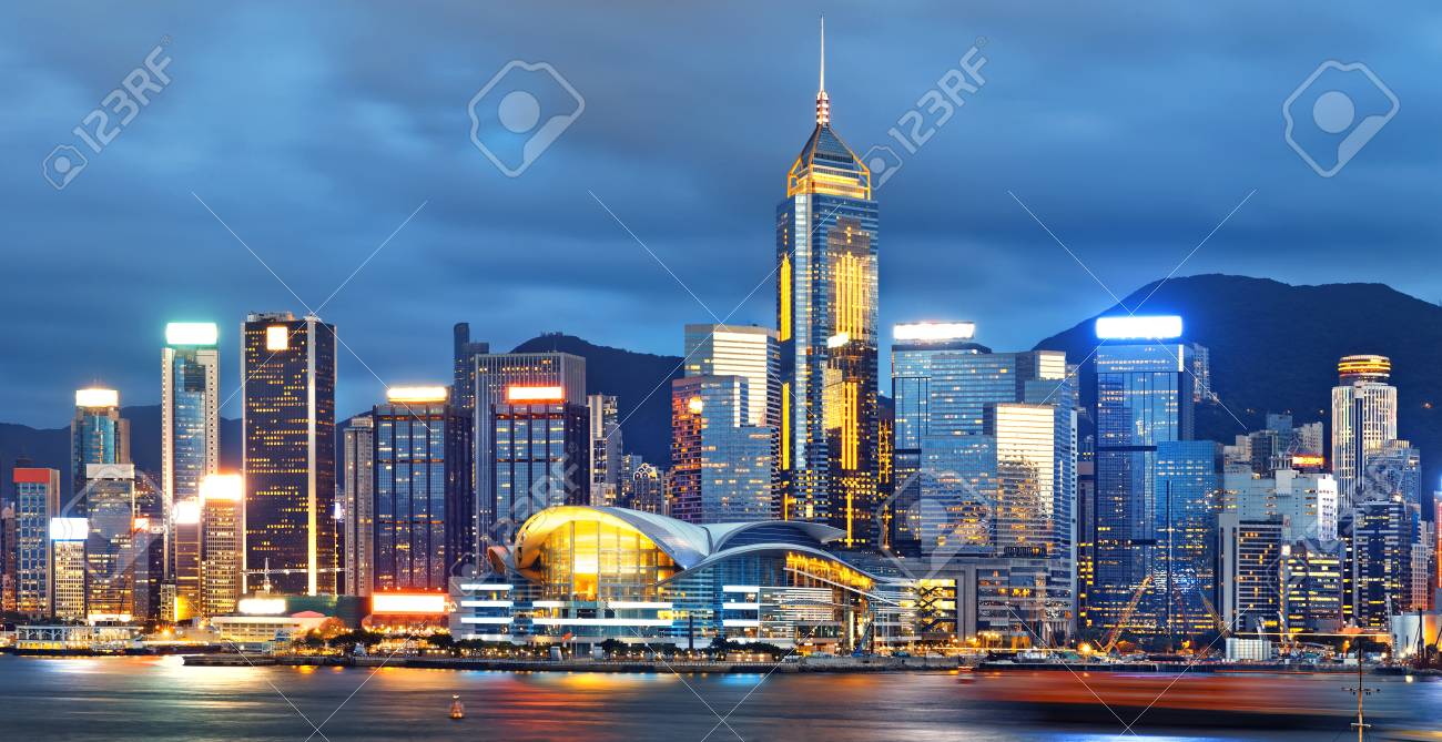 hong kong city skylines at night stock photo picture and royalty