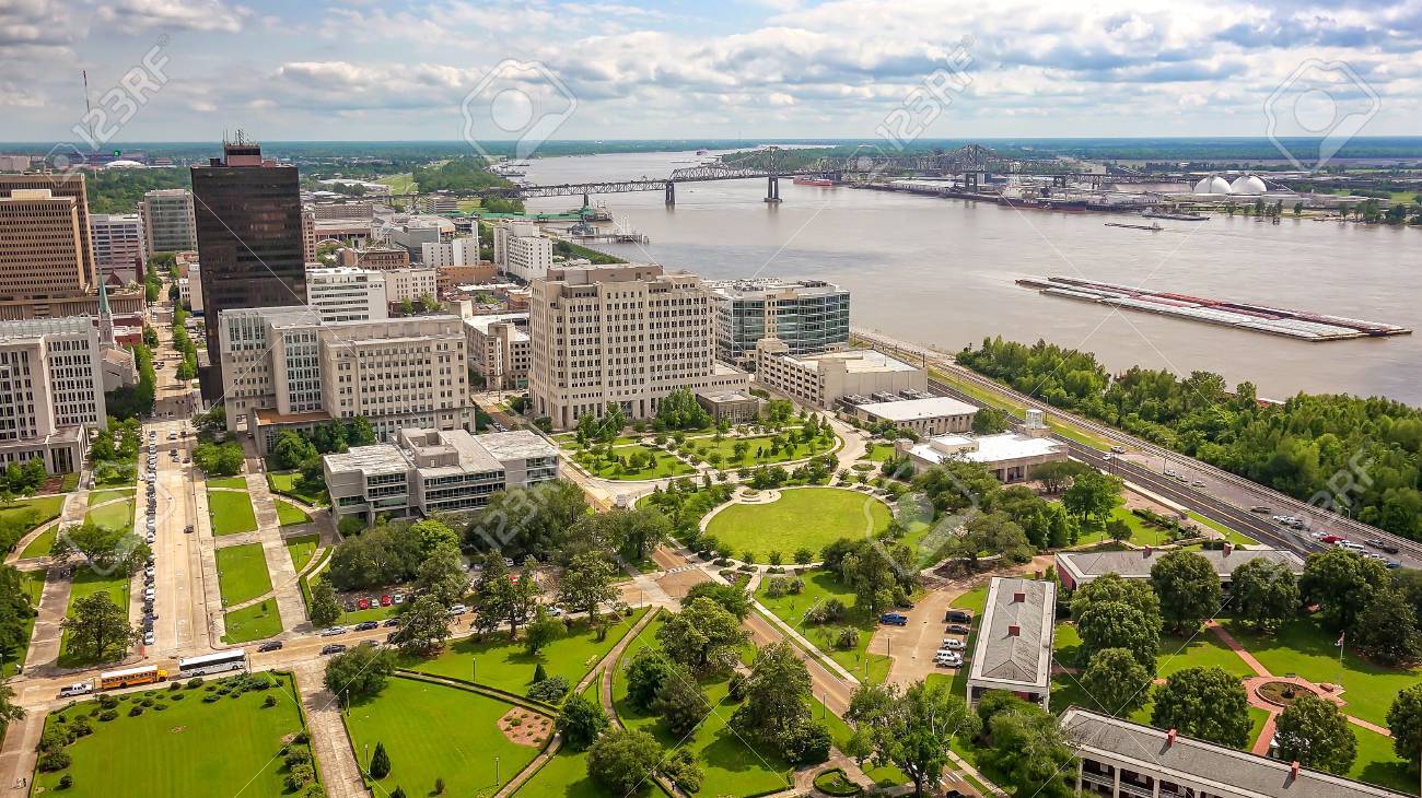 Aerial view of Baton Rouge, Louisiana and the Mississippi River - 89524627 Aerial view of Baton Rouge, Louisiana and the Mississippi River - 89524627