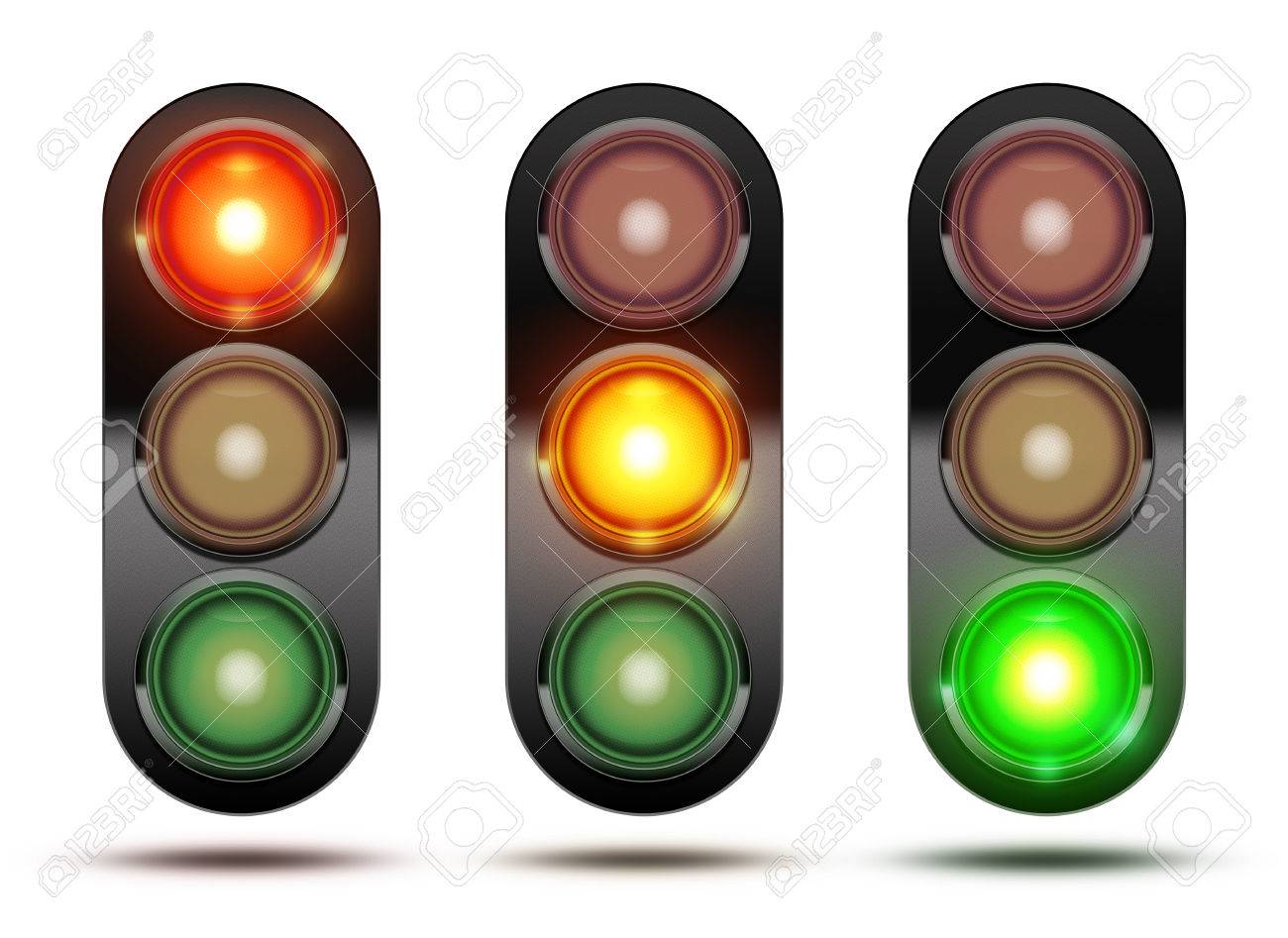 Collection Of Traffic Lights Showing The Sequence Of How The Stock Photo Picture And Royalty Free Image Image