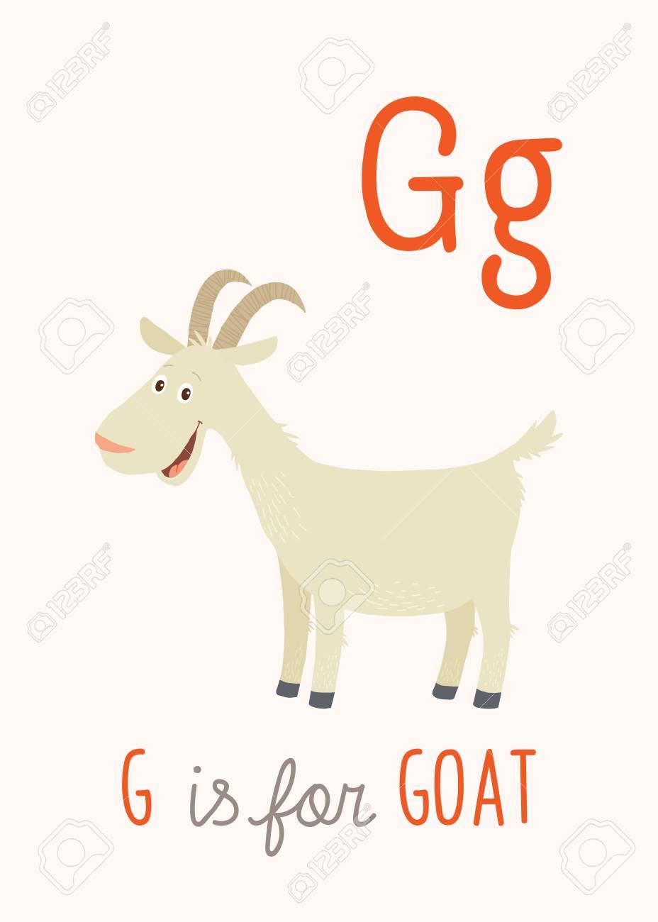 G は ヤギです ベクター クリップアート Eps 10 手描き下ろしのイラストが白で隔離 のイラスト素材 ベクタ Image
