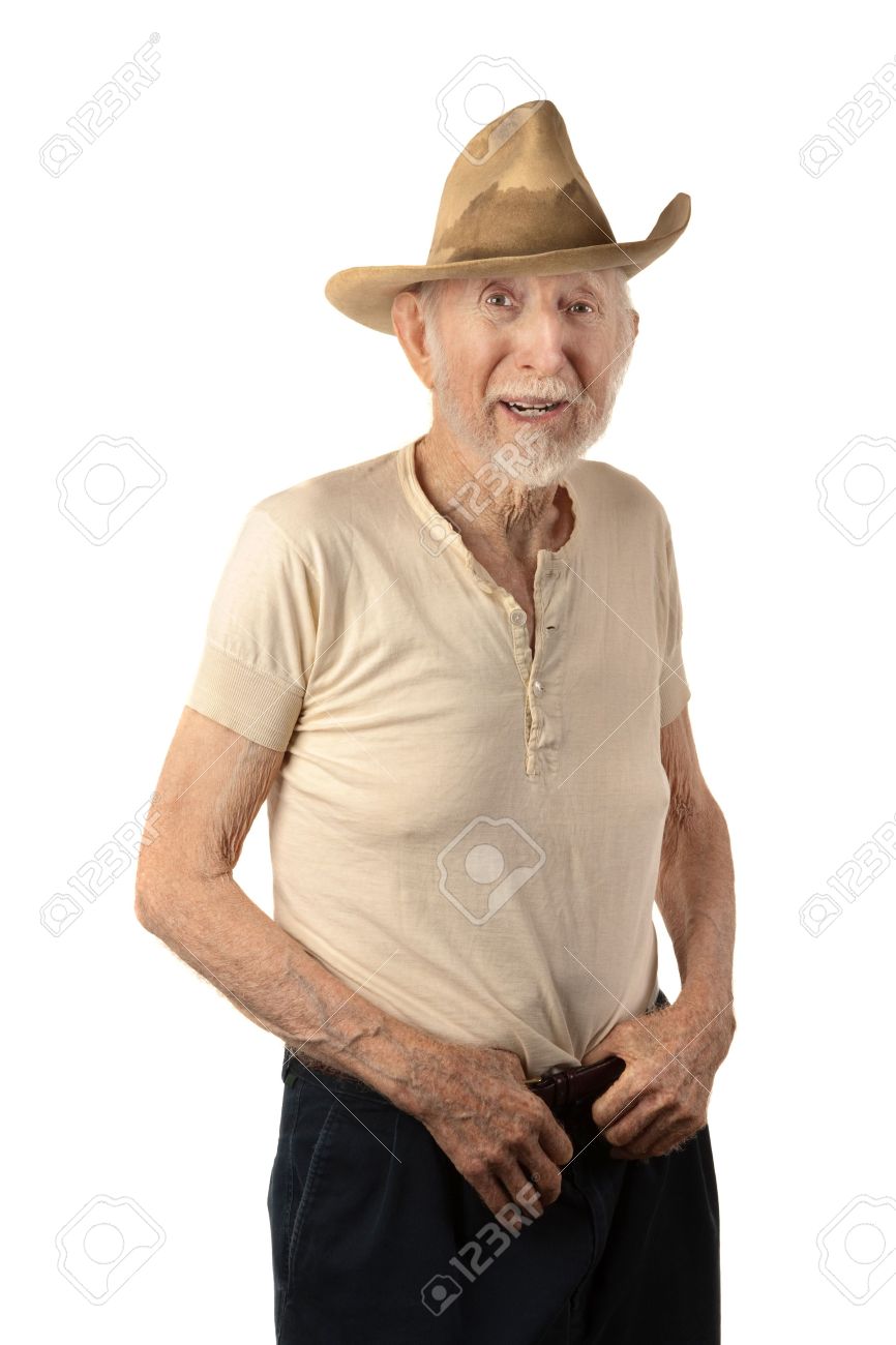 Grungy Senior Cowboy With A Sweat Stained Hat Stock Photo Picture And Royalty Free Image Image
