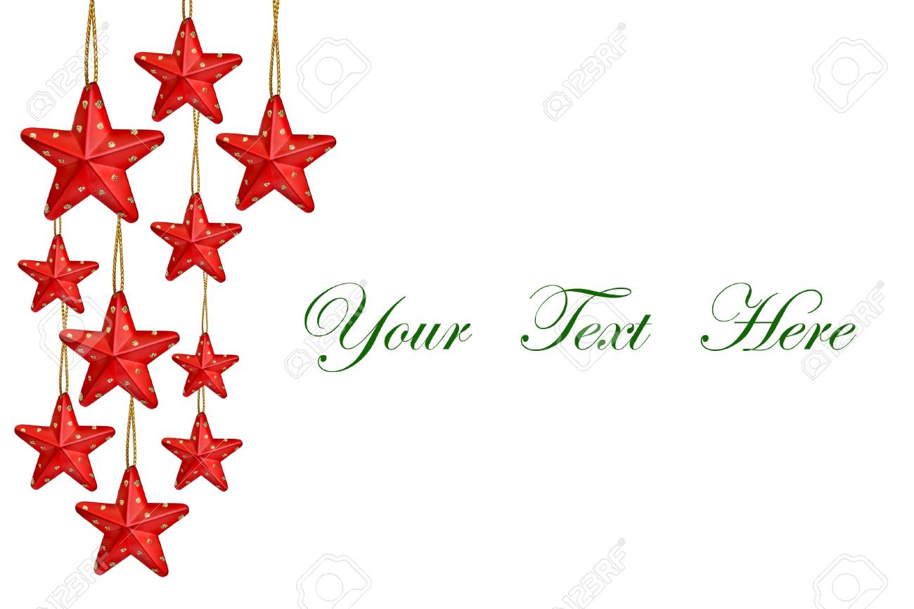 赤星メッセージのための白い背景で隔離の装飾 の写真素材 画像素材 Image