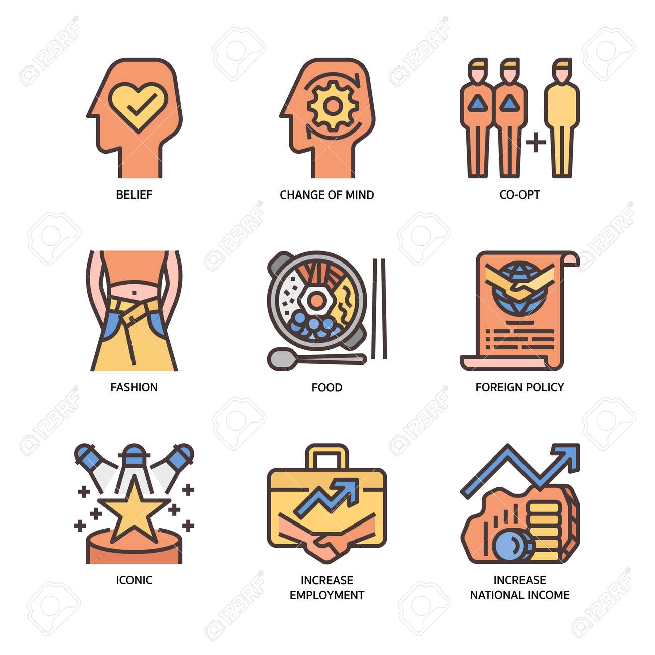 소프트 파워 아이콘 세트 로열티 무료 사진, 그림, 이미지 그리고 스톡포토그래피. Image 177682987