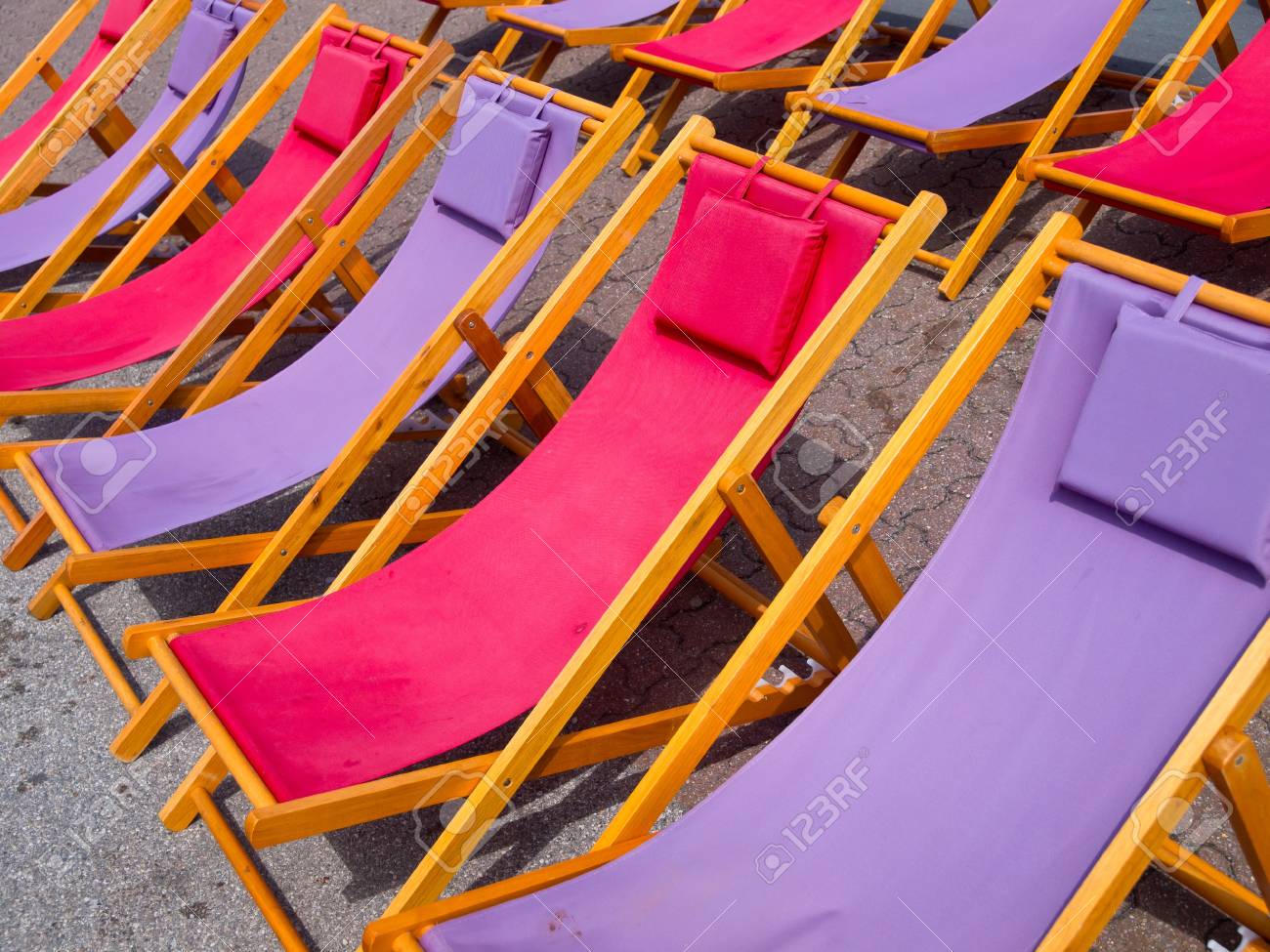 classic wooden beach chairs