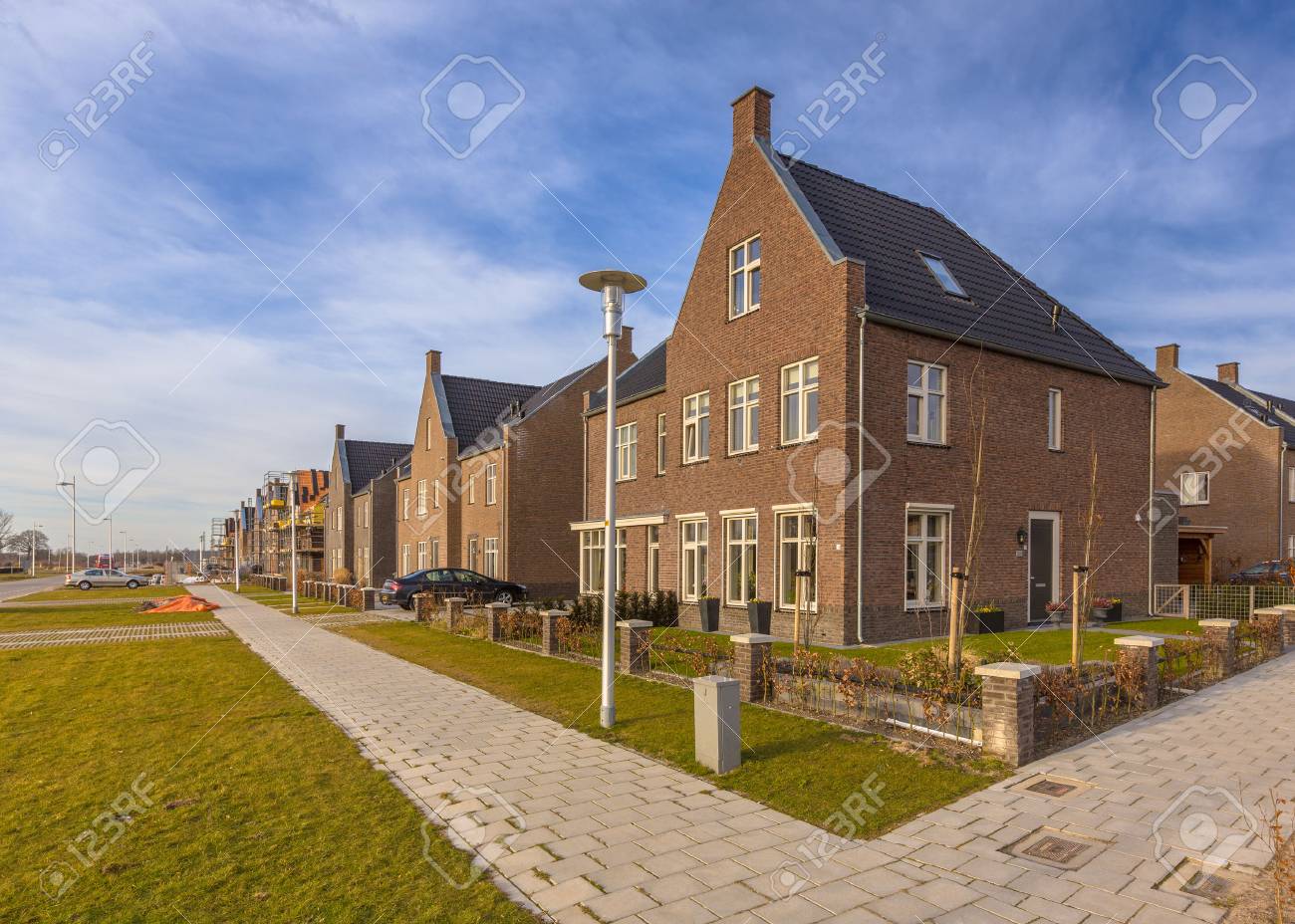 New completed young family houses on a residetial area in Randstad, Netherlands - 50767517 New completed young family houses on a residetial area in Randstad, Netherlands - 50767517